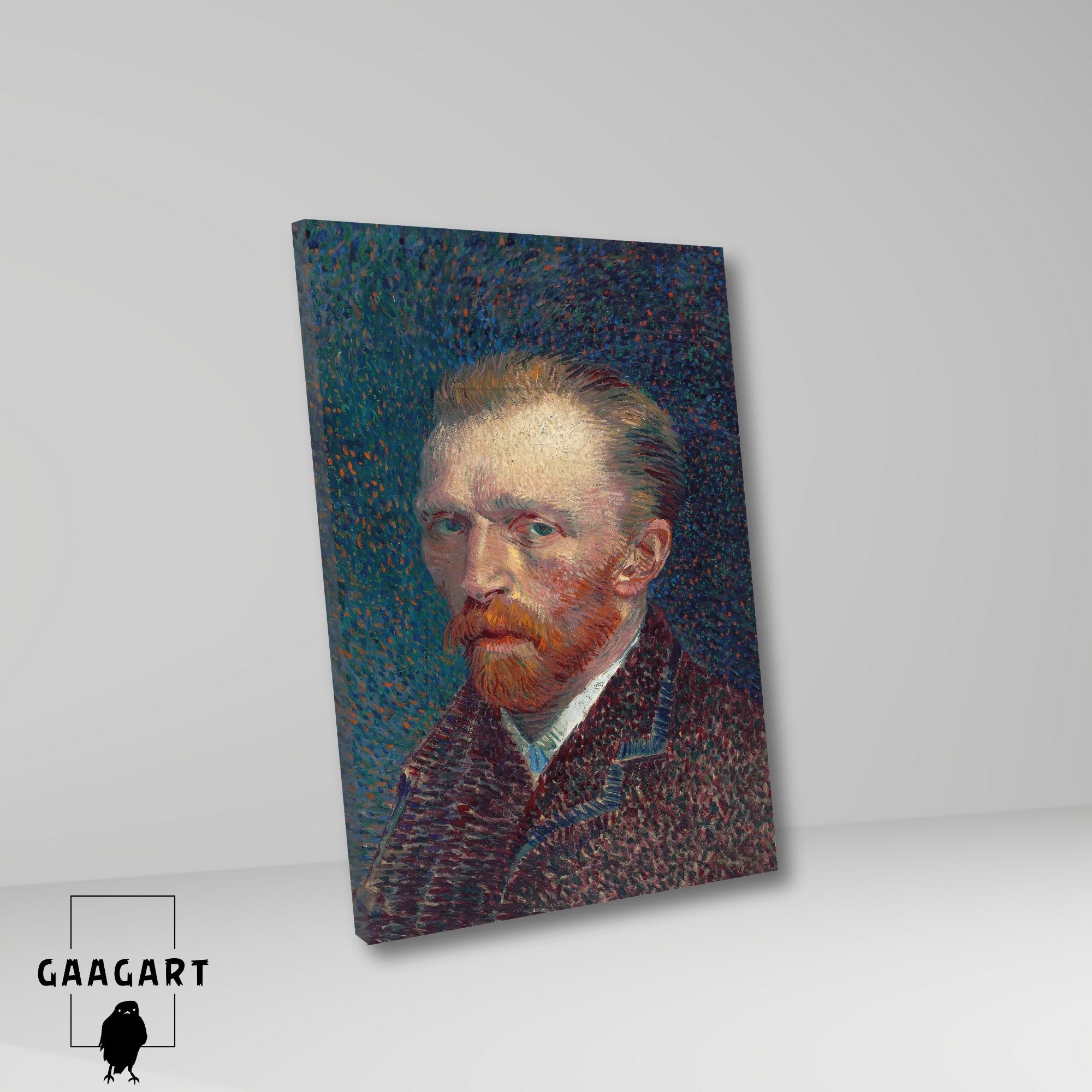 Tekli Dikey Kanvas Tablo Ünlü Eserler Van Gogh Self Portrait Blue