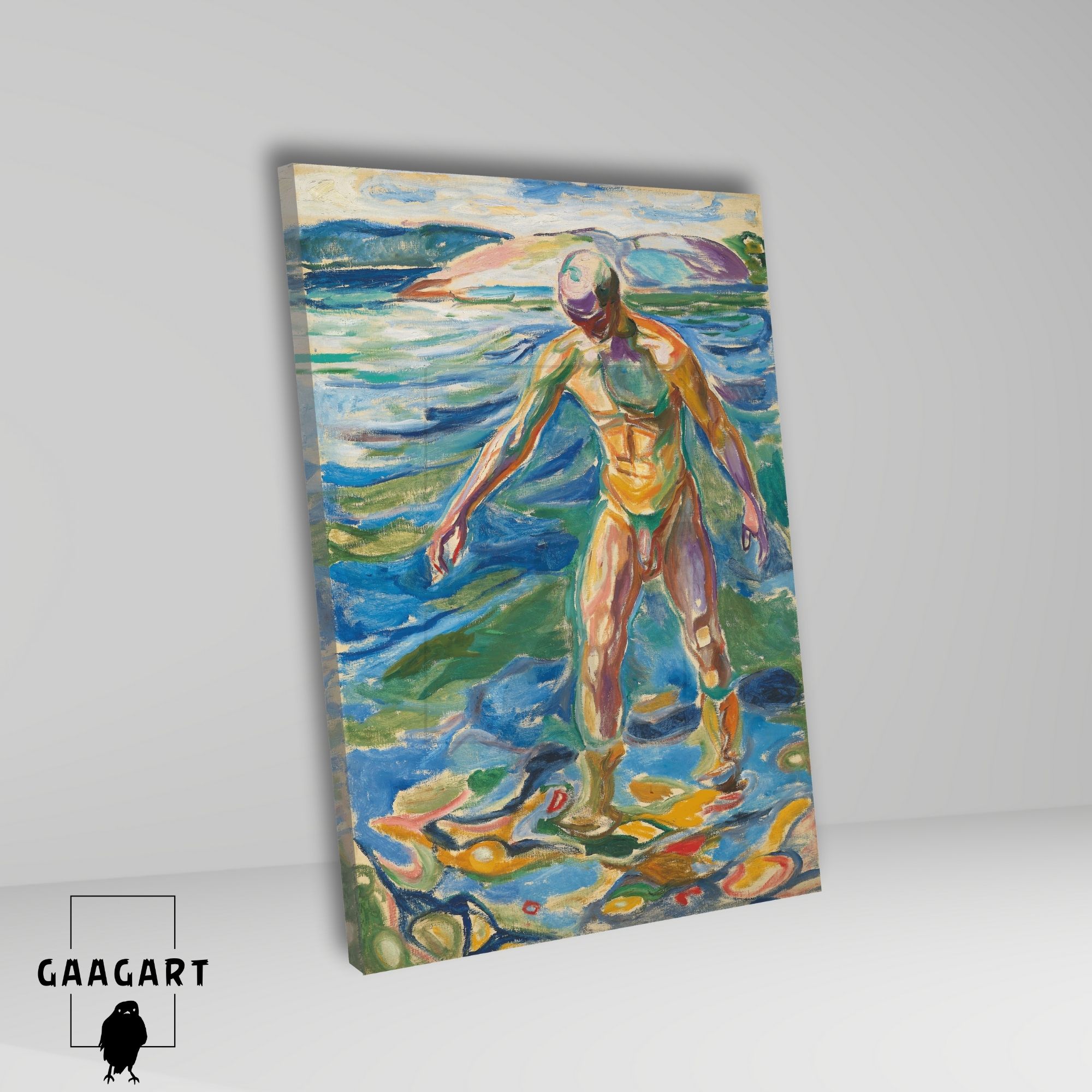 Tekli Dikey Kanvas Edvard Munch Bathing Man