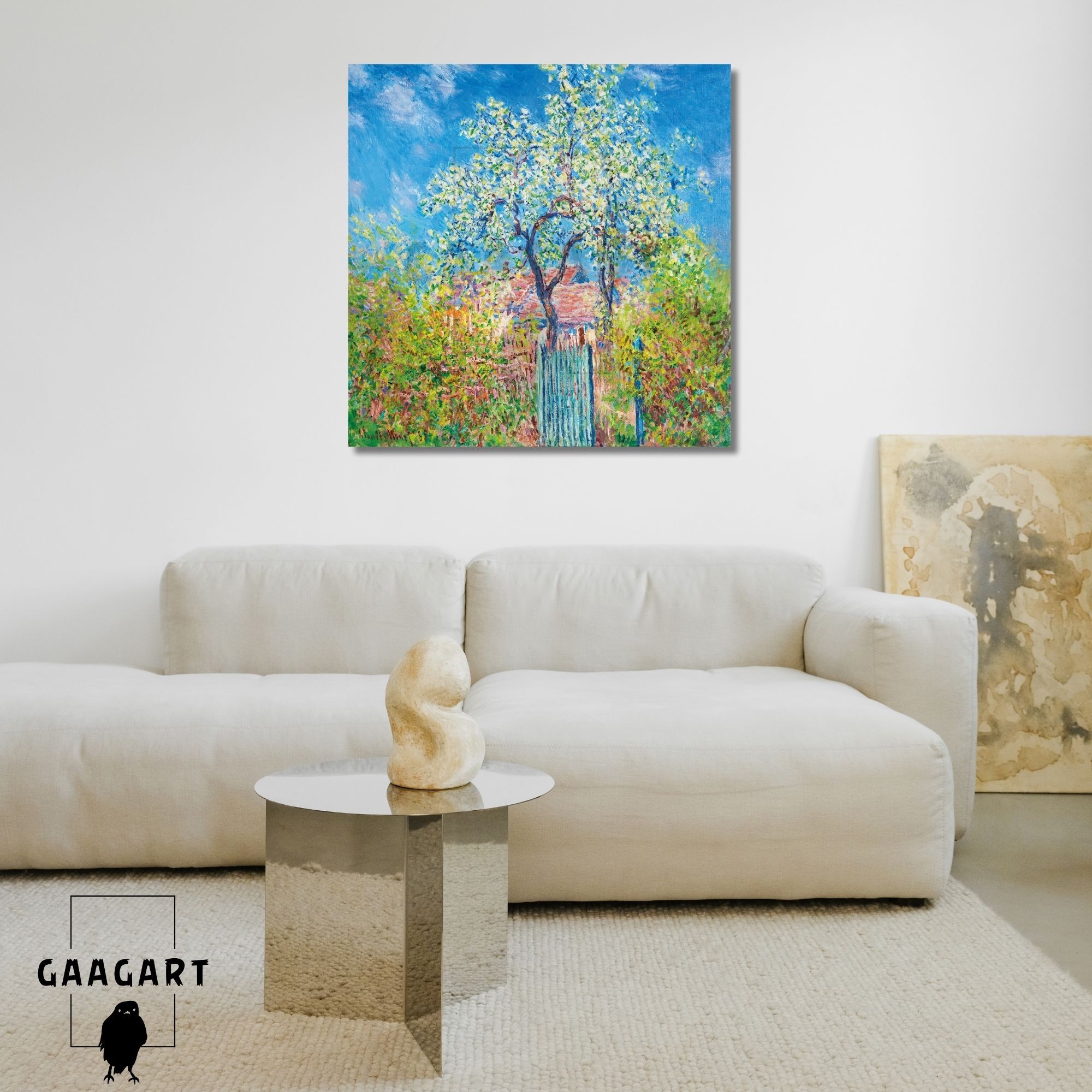 Kare Kanvas Tablo Ünlü Eserler Claude Monet Şeftali Çiçekleri Tablosu