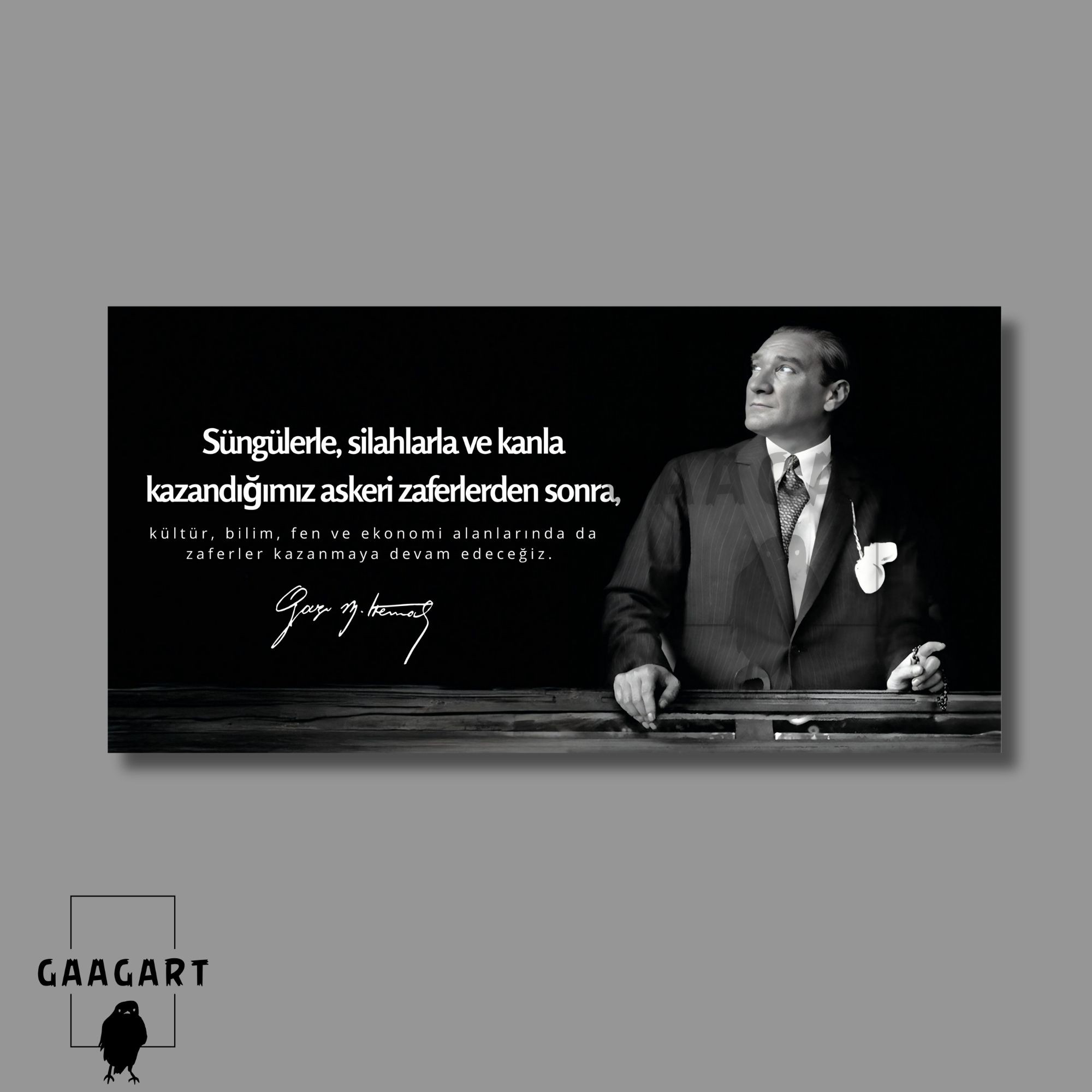Panoramik Kanvas Makam Panosu Atatürk Sözleri Bilim ve Kültür
