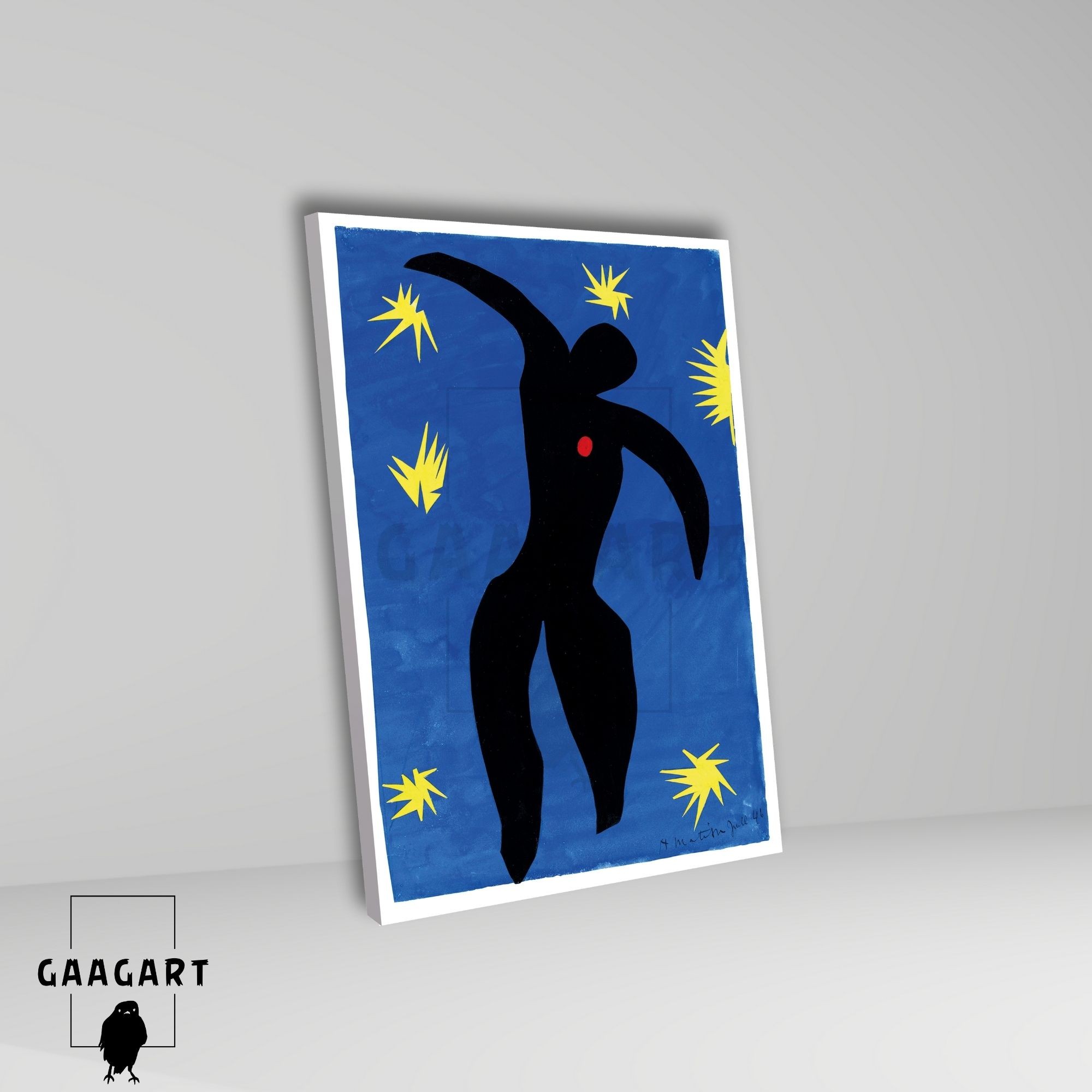 Tekli Dikey Kanvas Tablo Ünlü Eserler Henri Matisse İcarus