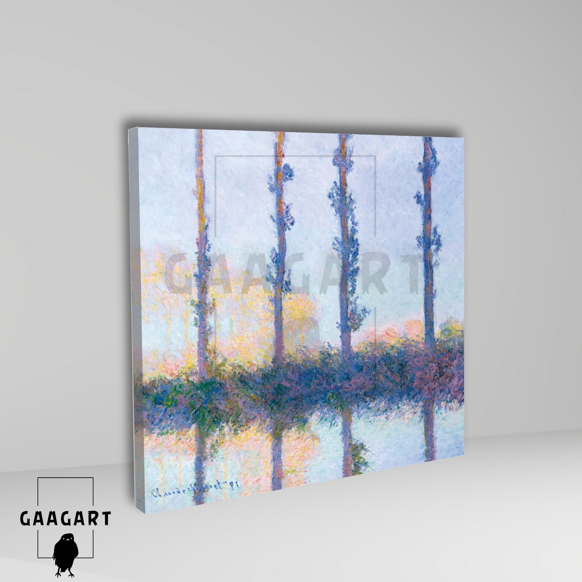 Kare Kanvas Tablo Ünlü Eserler Claude Monet Dört Ağaç 1891