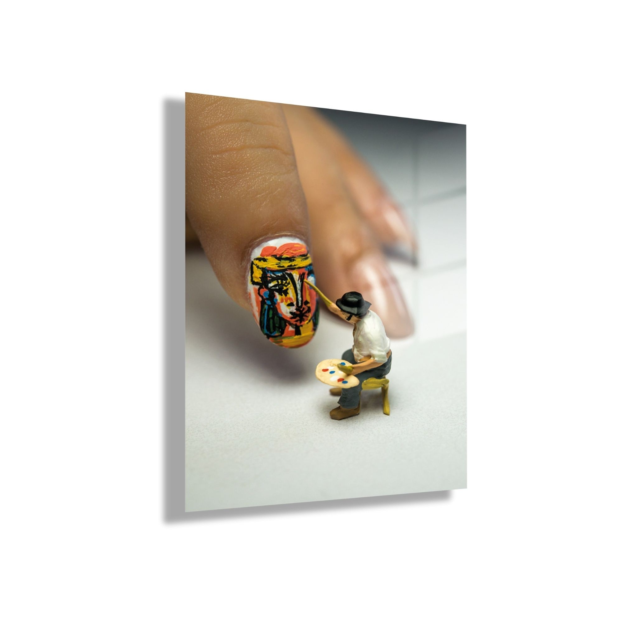 Temperli Gerçek Cam Tablo Güzellik Merkezi Tablosu Nail Art