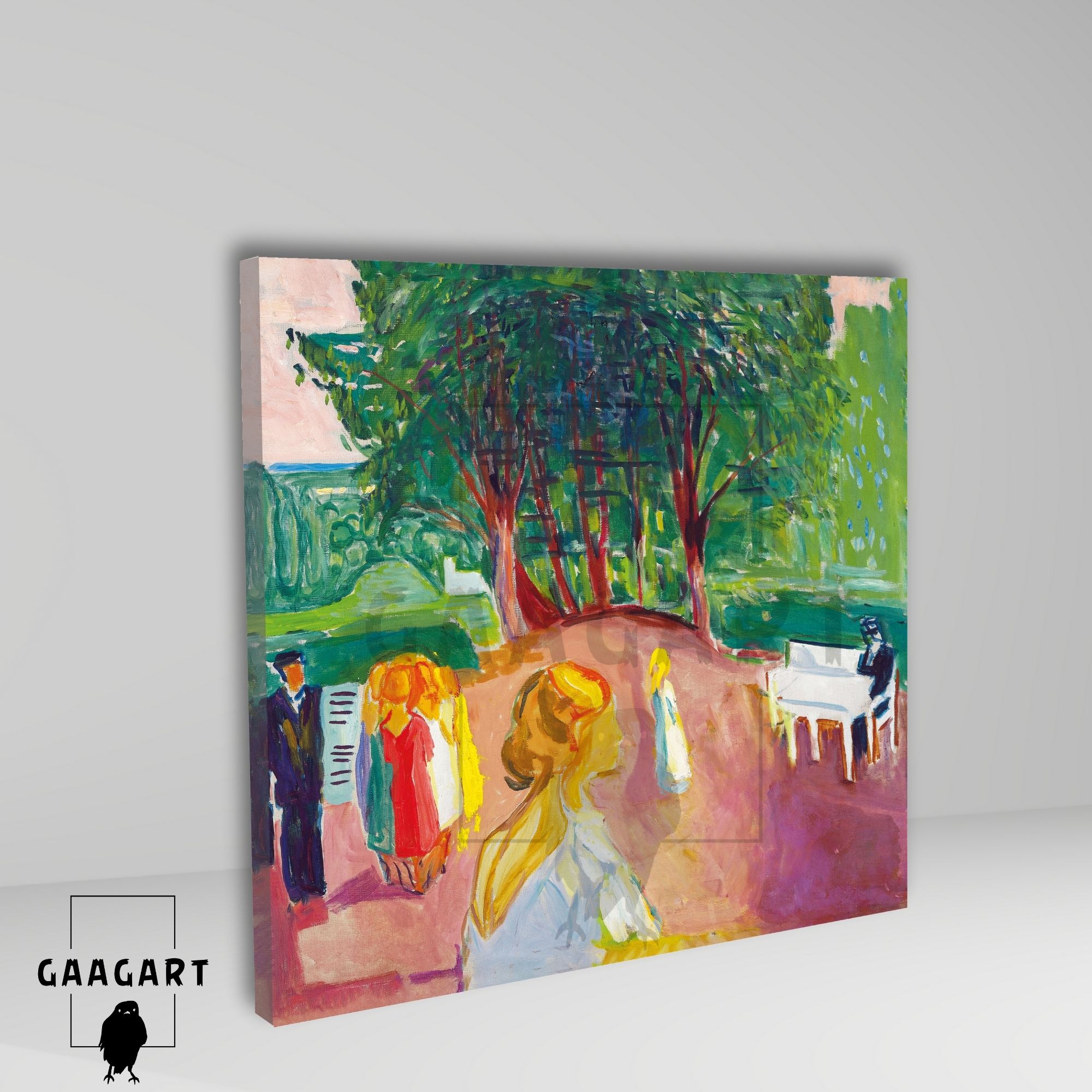 Kare Kanvas Tablo Ünlü Eserler Edvard Munch Flirting in the Park