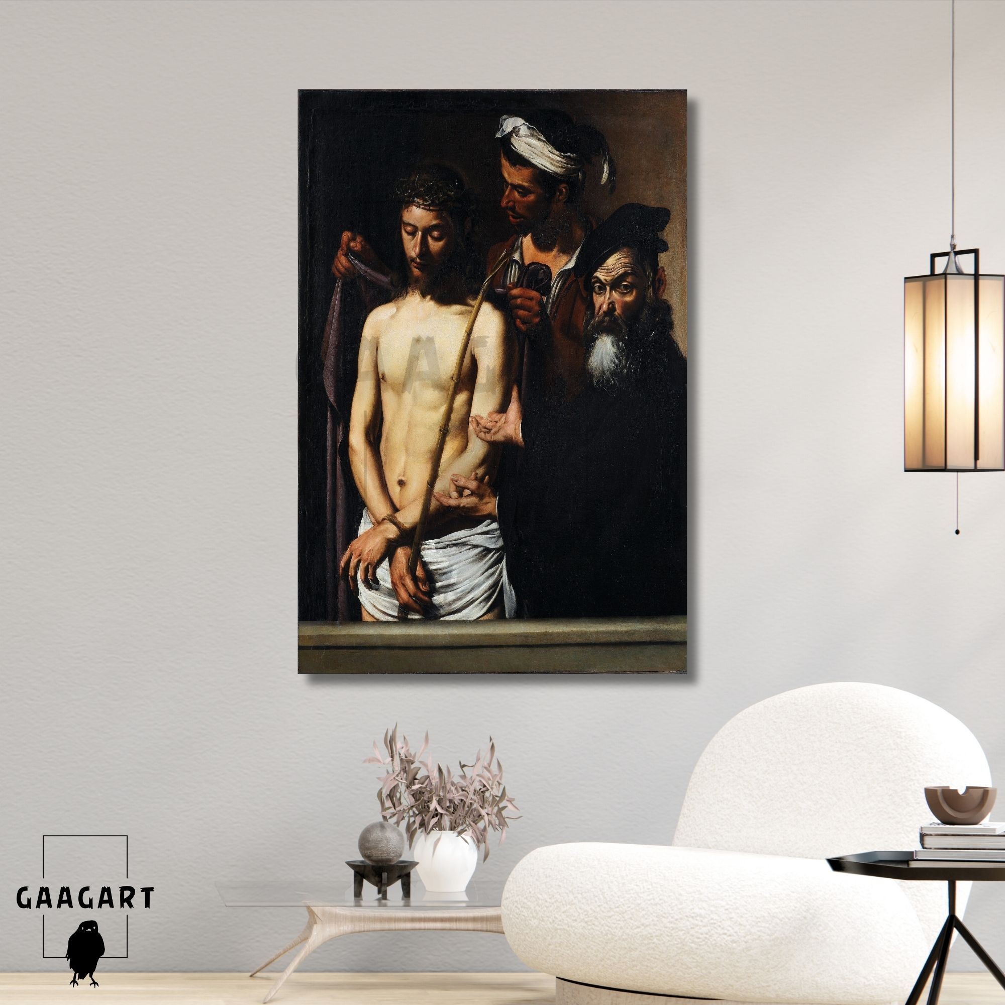 Tekli Dikey Kanvas Tablo Ünlü Eserler Caravaggio İsa'nın Çilesi