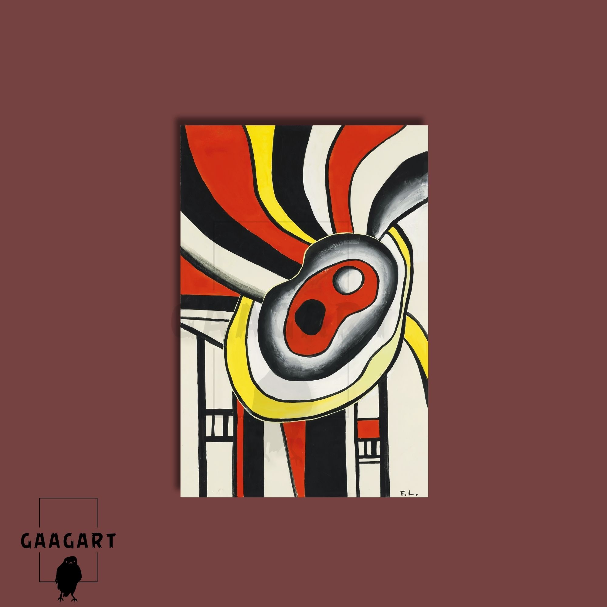 Tekli Dikey Kanvas Tablo Ünlü Eserler Fernand Leger Projet Peinture Murale