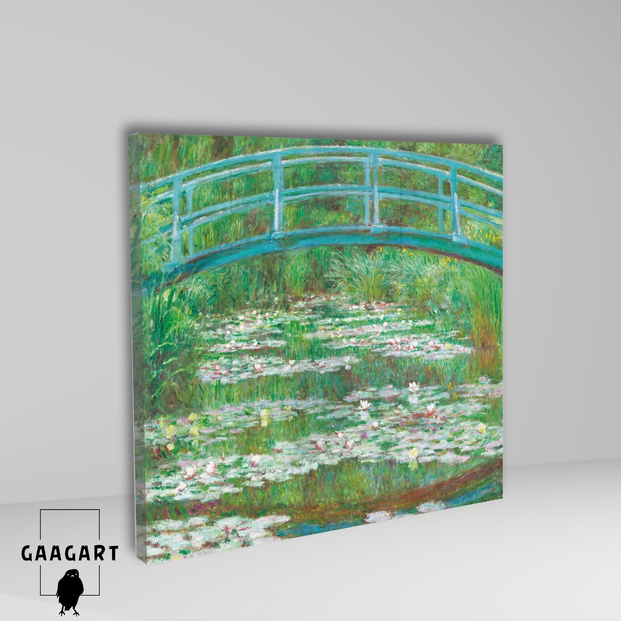 Kare Kanvas Tablo Ünlü Eserler Claude Monet Bahçe ve Nilüferler