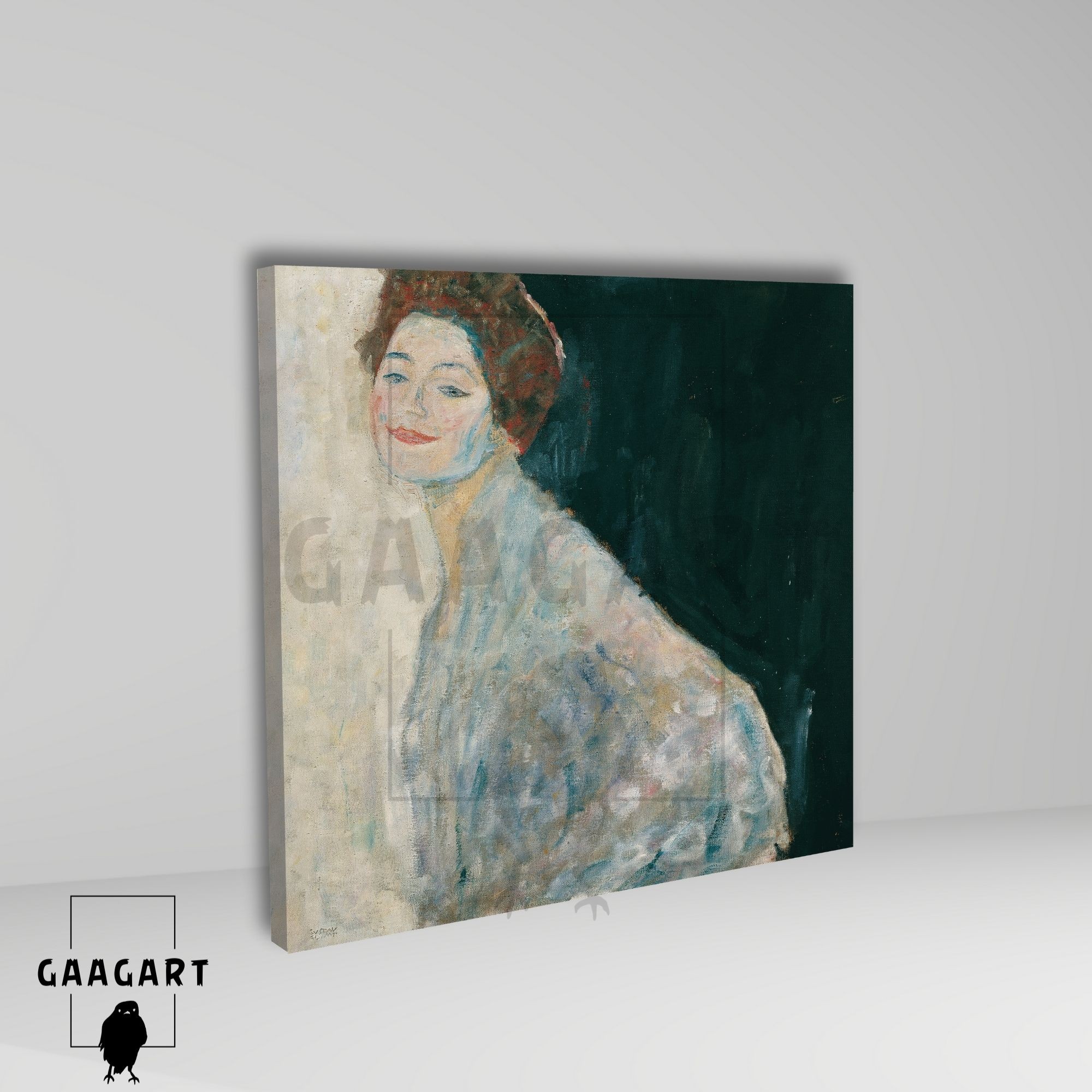 Kare Kanvas Tablo Ünlü Eserler Gustav Klimt-Dame in Weiß (1917-1918)