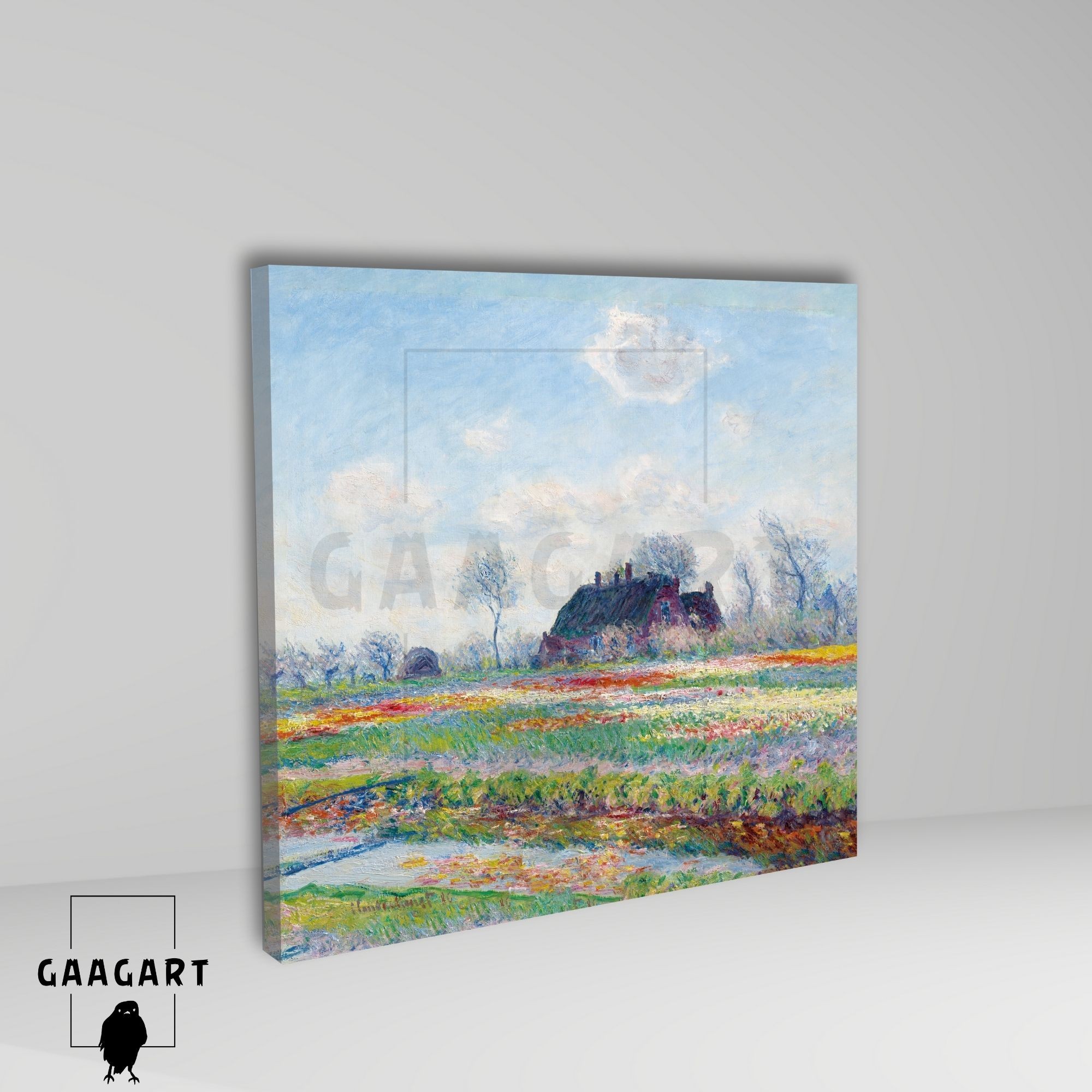 Kare Kanvas Ünlü Eserler Cloude Monet Lale Tarlaları