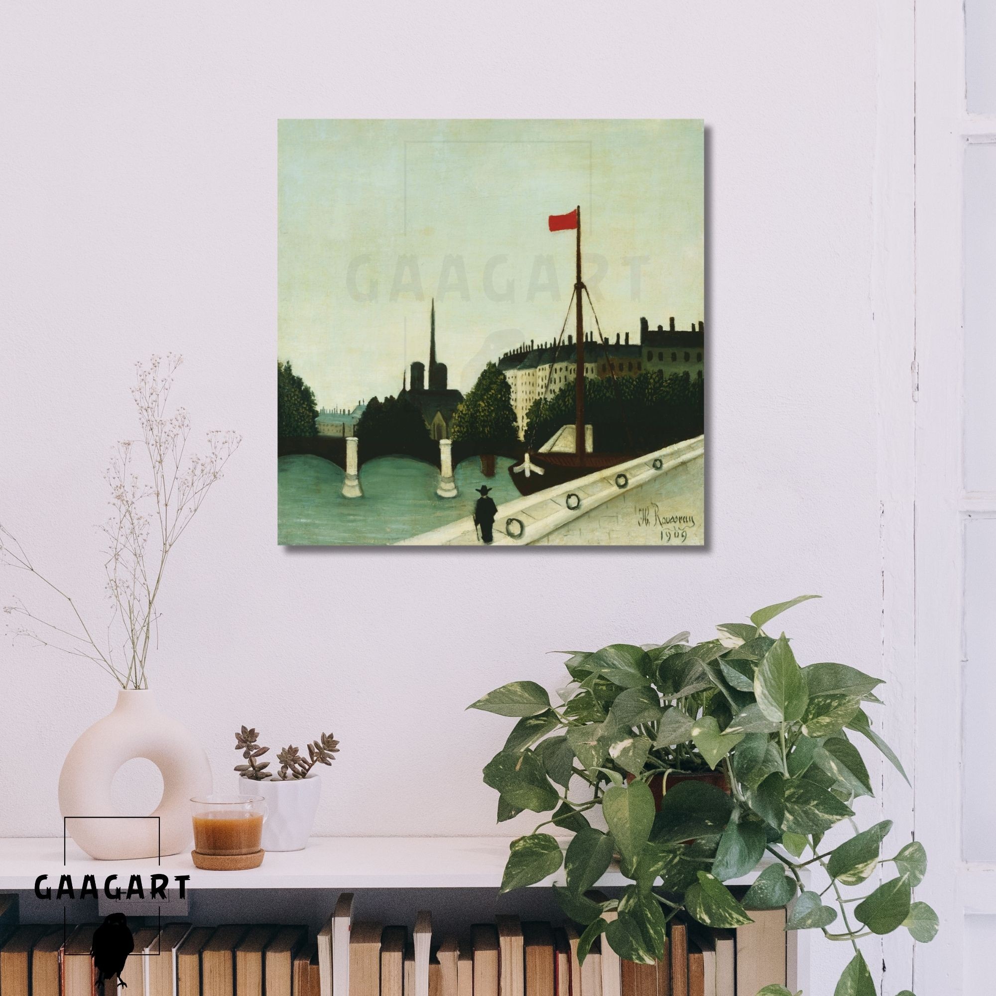 Kare Kanvas Tablo Ünlü Eserler Henri Rousseau-Notre Dame