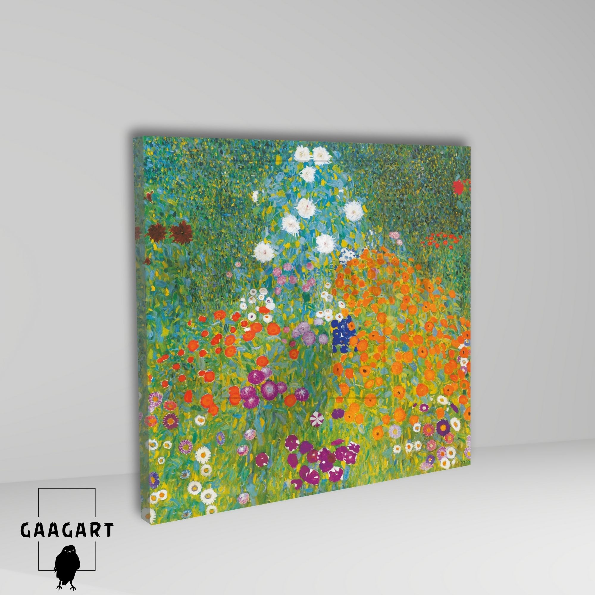 Kare Kanvas Tablo Ünlü Eserler Gustav Klimt-Cottage Garden (1905-1907)