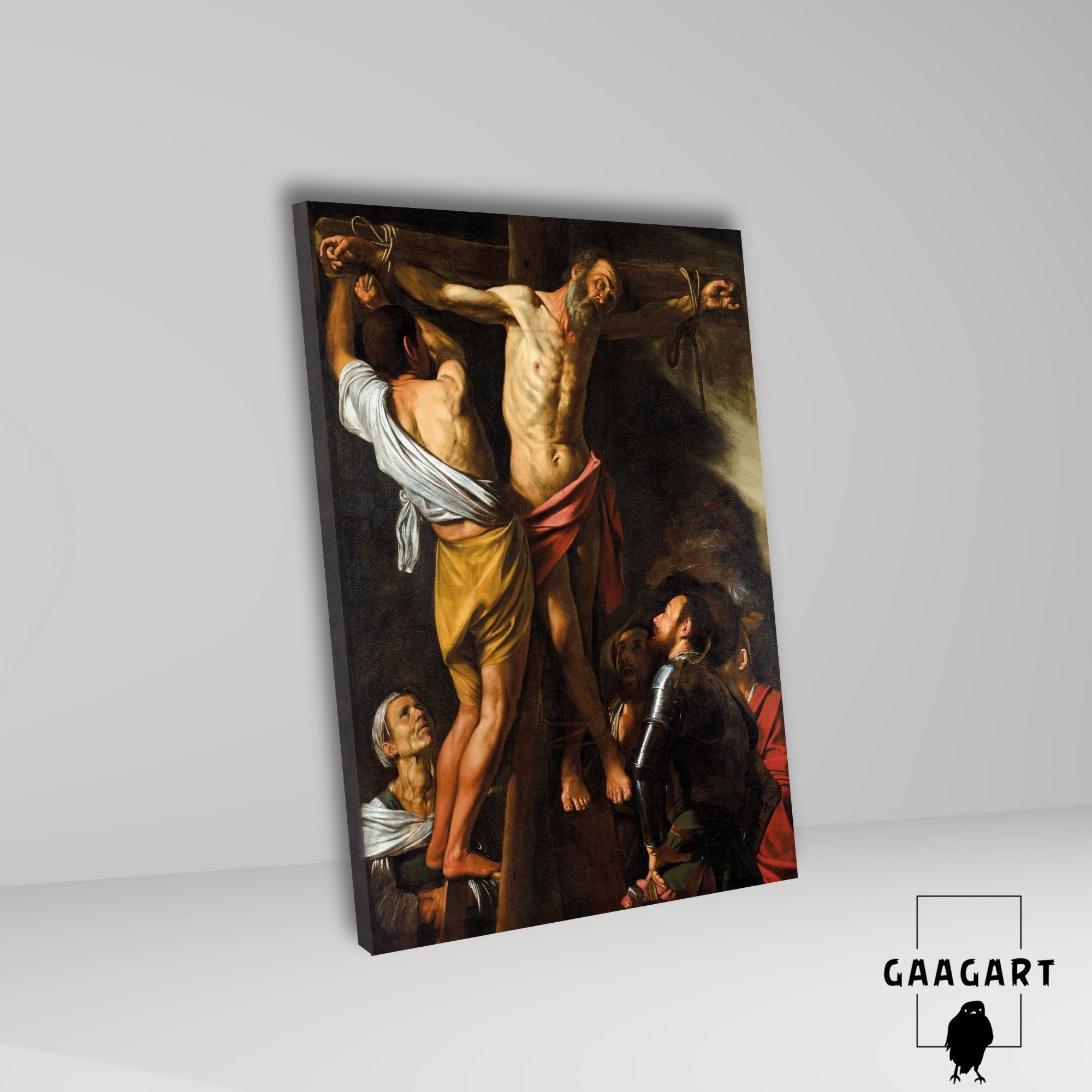 Tekli Dikey Kanvas Tablo Ünlü Eserler Caravaggio Andrew'un Çarmıha Gerilmesi