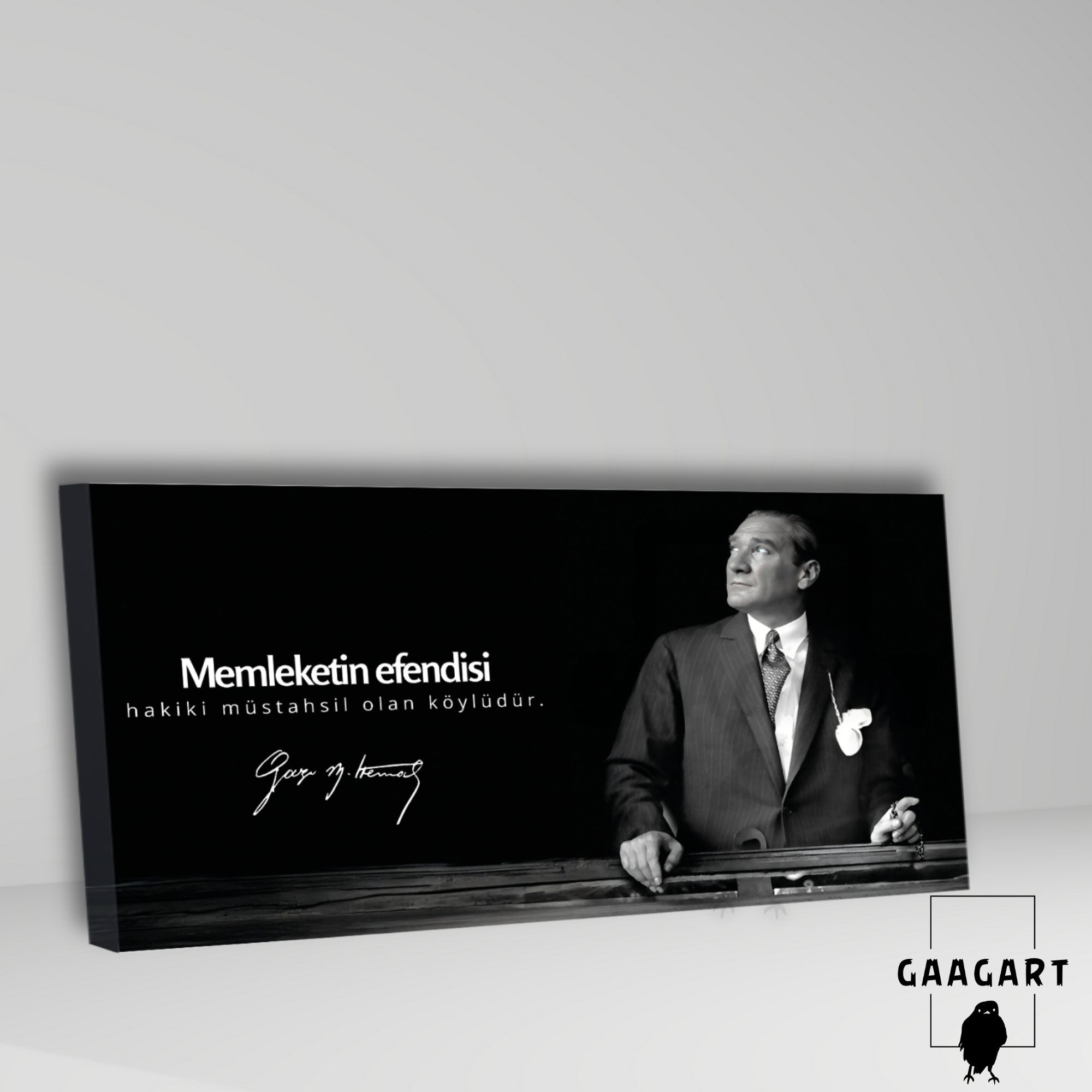 Panoramik Kanvas Atatürk Sözleri Memleketin efendisi hakiki müstahsil olan köylüdür.