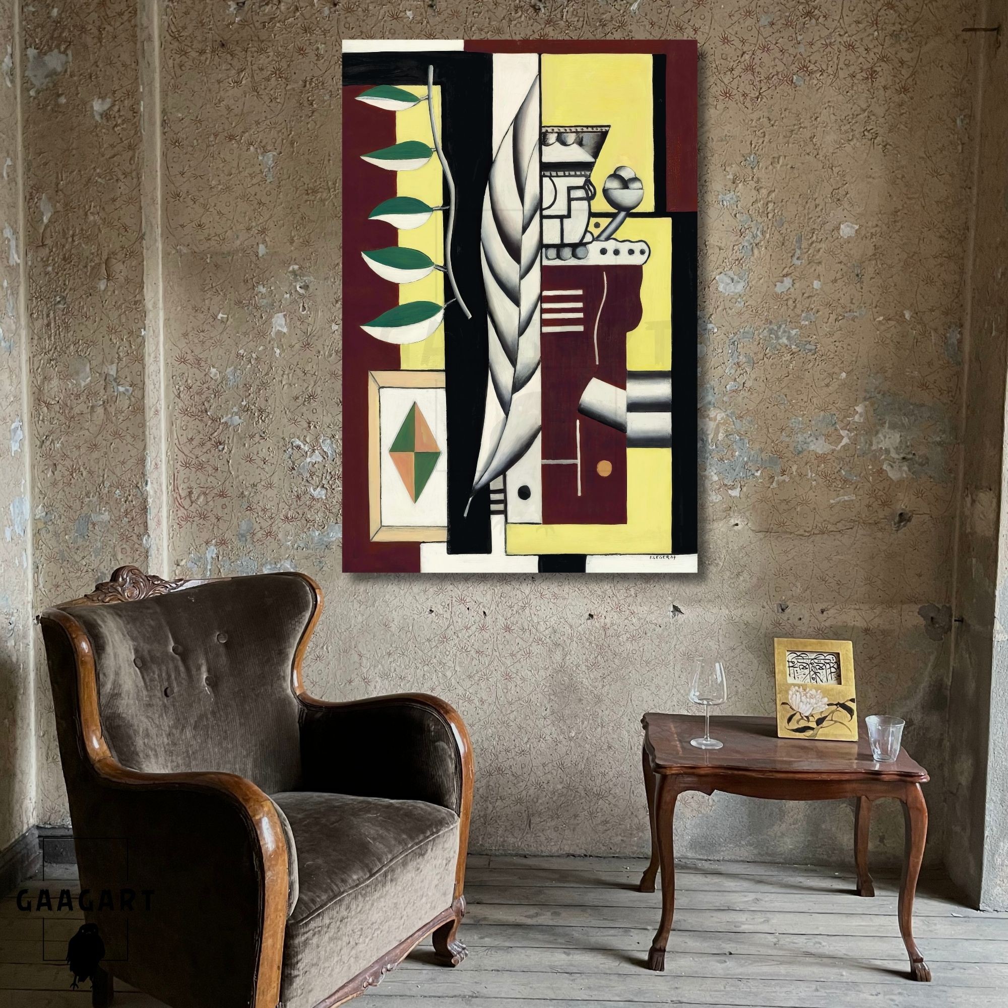 Tekli Dikey Kanvas Tablo Ünlü Eserler Fernand Leger Nature Morte Cartes