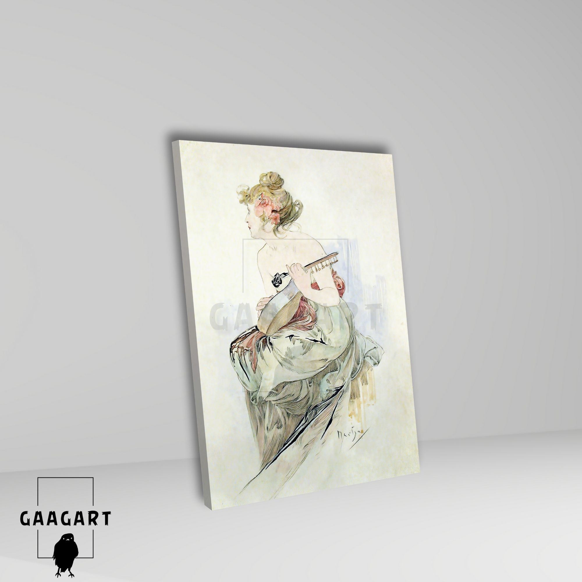Tekli Dikey Kanvas Alphonse Mucha Le Peter
