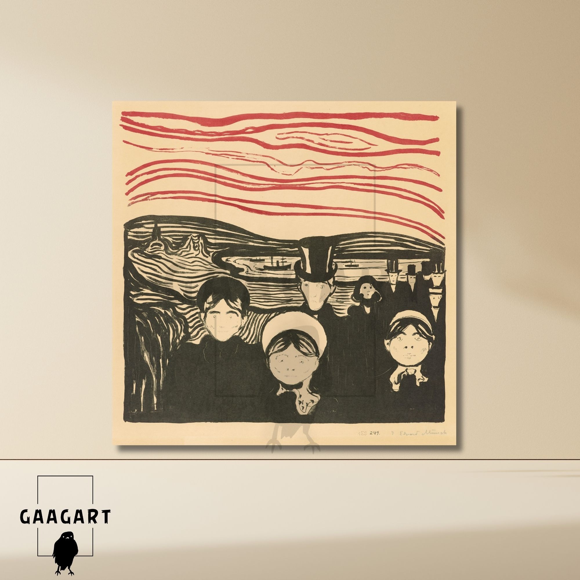 Kare Kanvas Tablo Ünlü Eserler Edvard Munch Angst (1896)