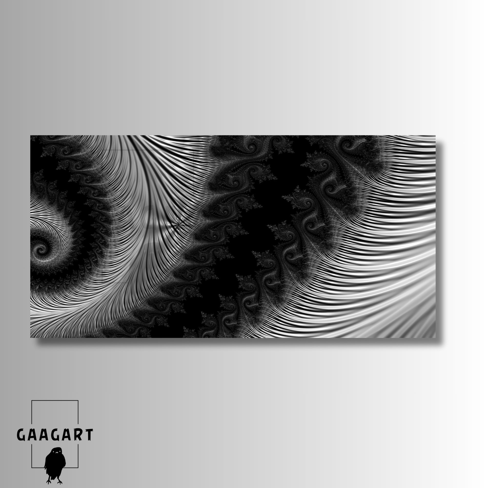 Panoramik Kanvas Kanvas Salon Tablosu Gri Siyah Soyut Desen