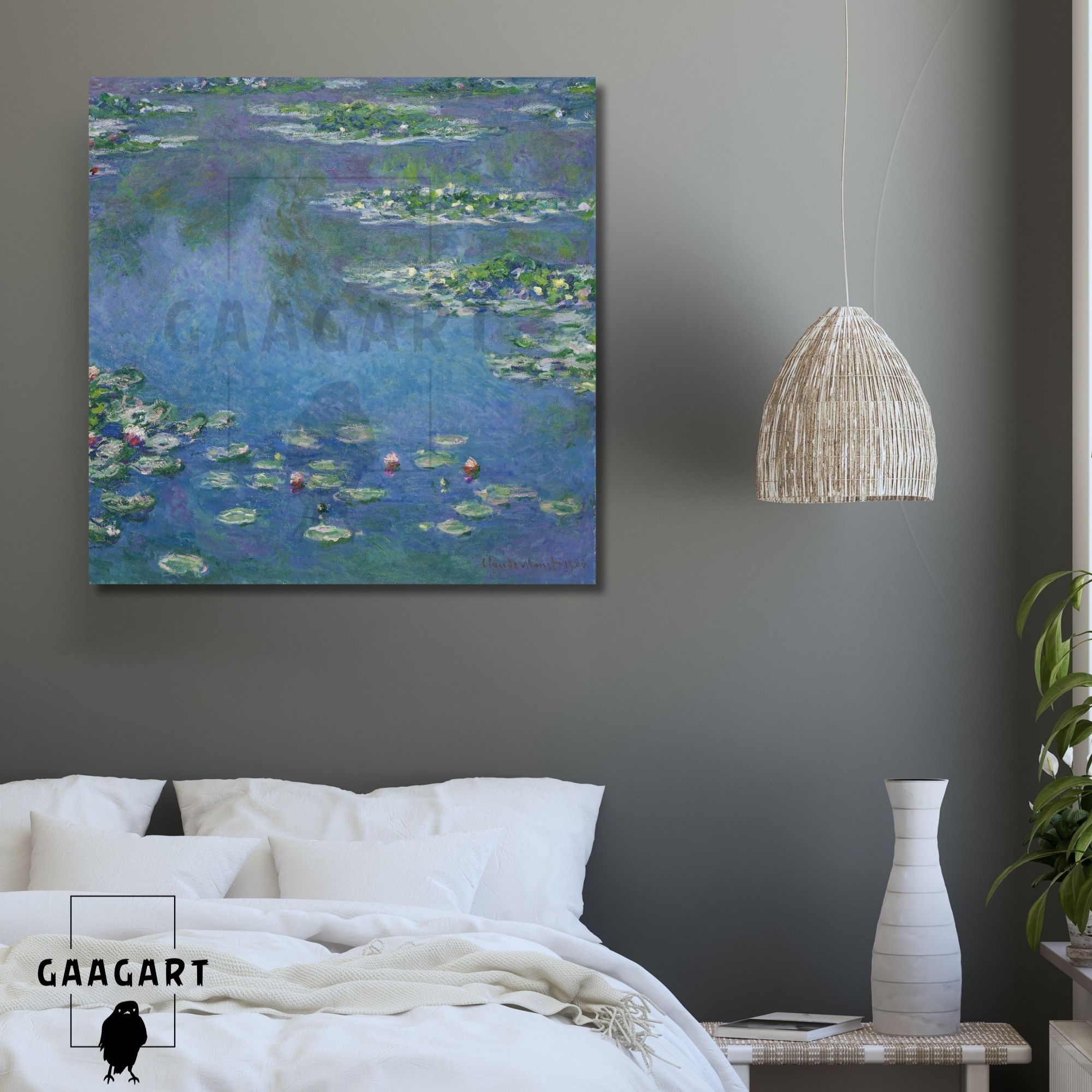 Kare Kanvas Tablo Ünlü Eserler Claude Monet Water Lilies 1906