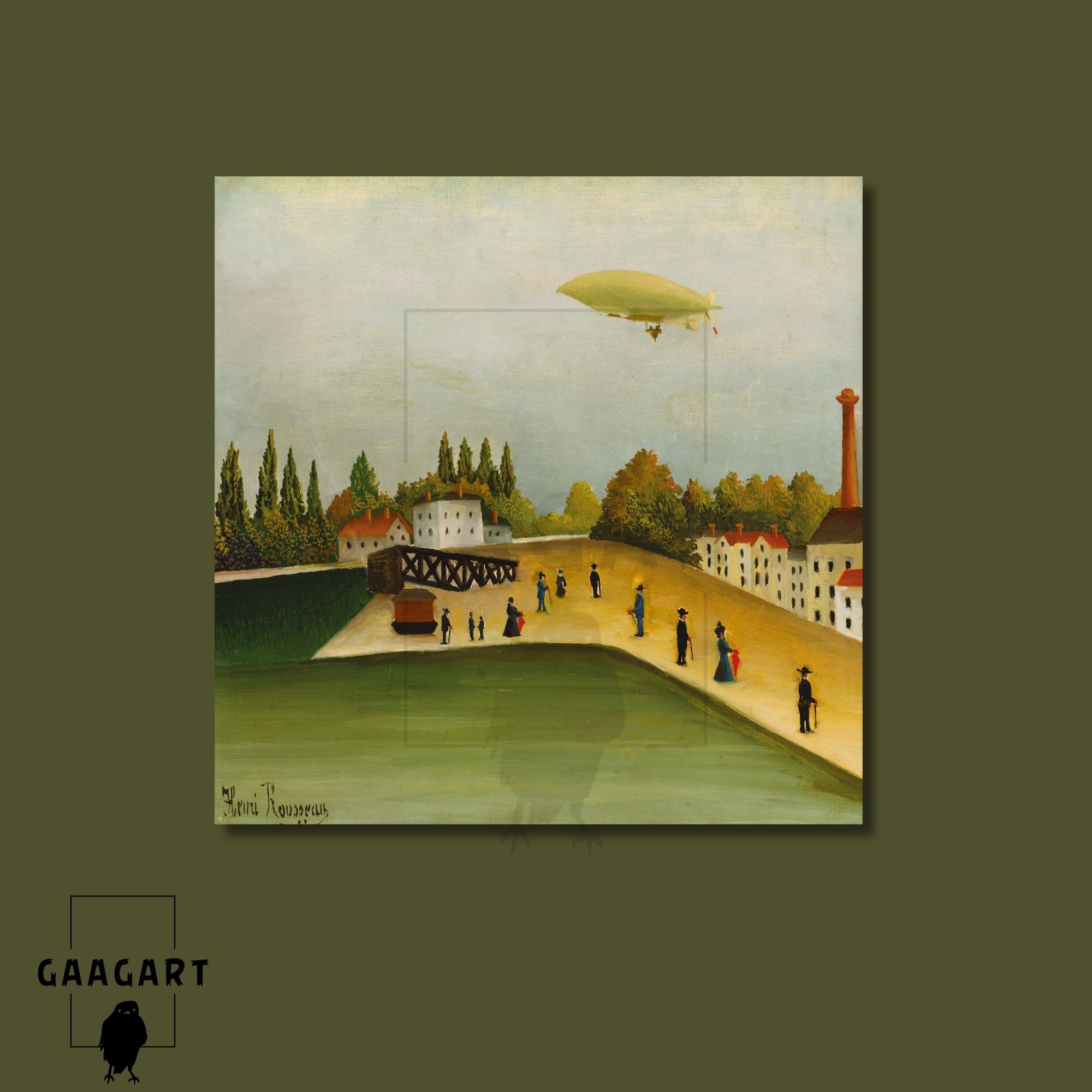 Kare Kanvas Tablo Ünlü Eserler Henri Rousseau-Quai D’Ivry (Circa 1907)