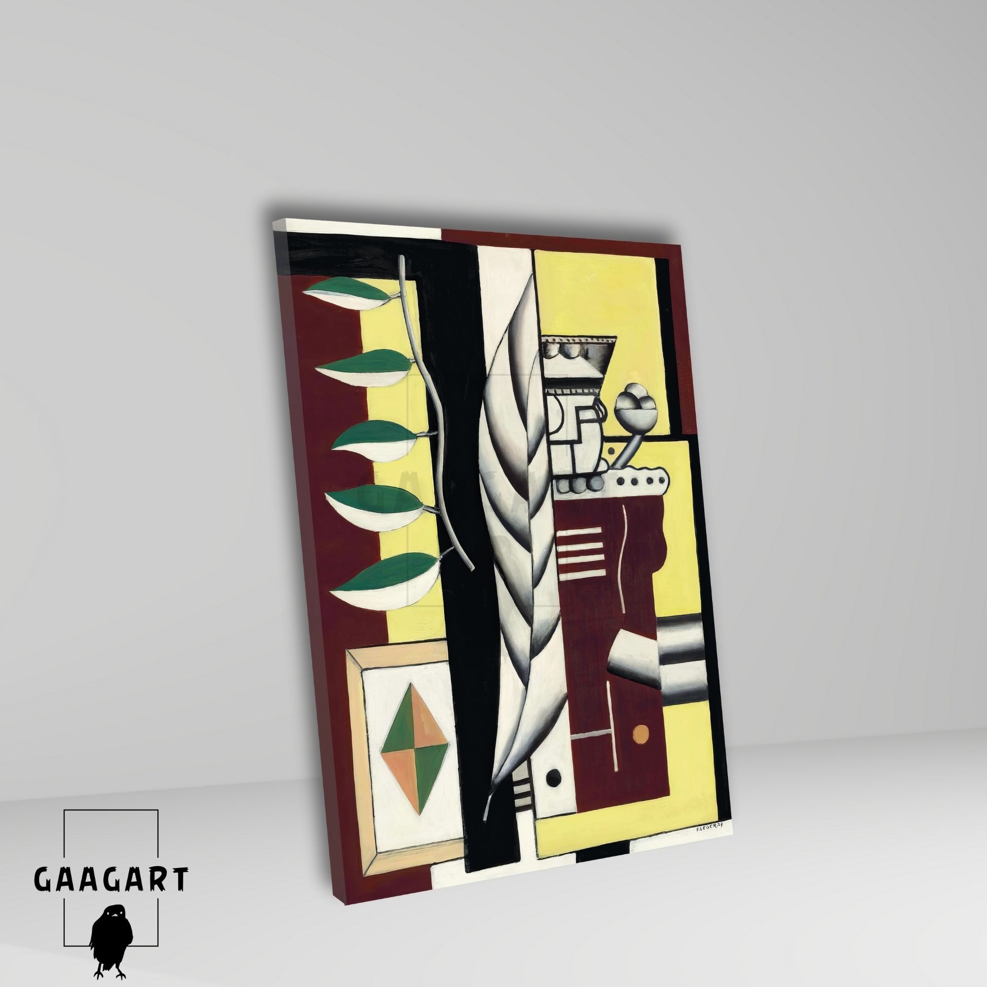 Tekli Dikey Kanvas Tablo Ünlü Eserler Fernand Leger Nature Morte Cartes