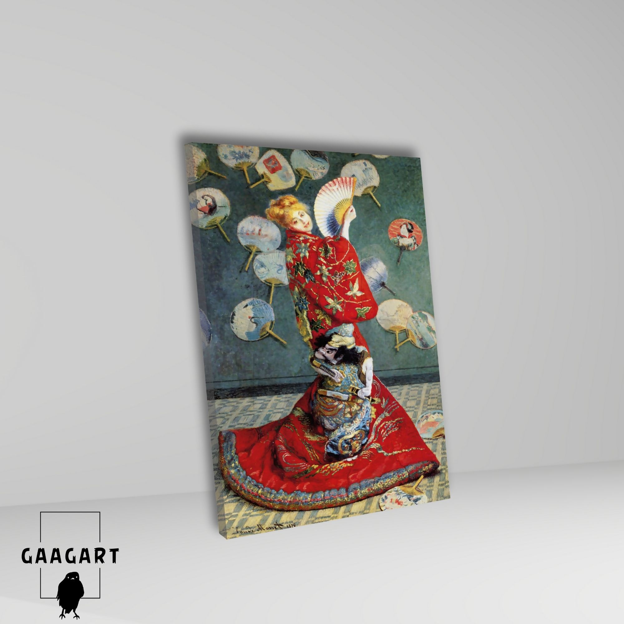 Tekli Dikey Kanvas Claude Monet-Camille Monet In Japanese Costume