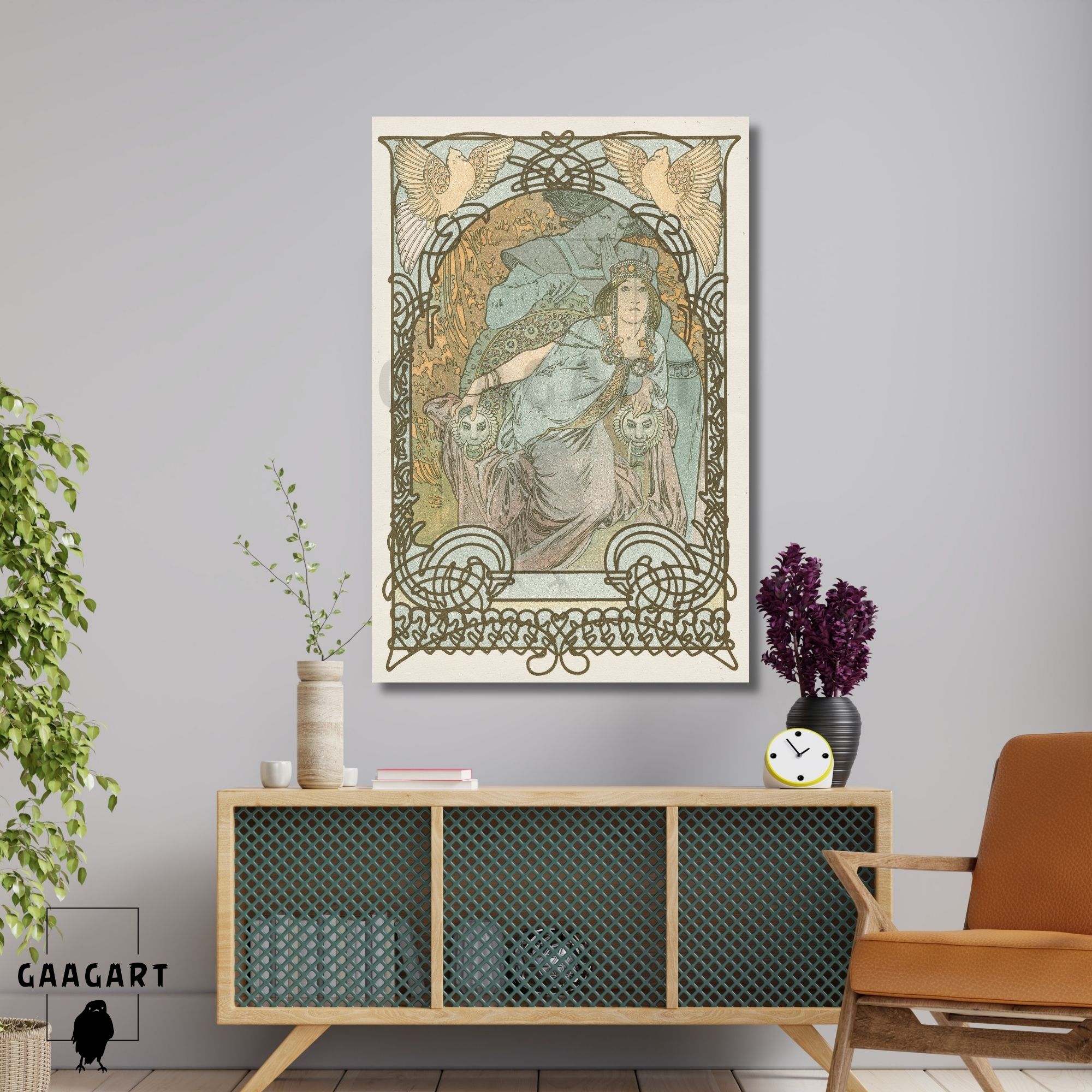 Tekli Dikey Kanvas Alphonse Mucha Lebanese Princess