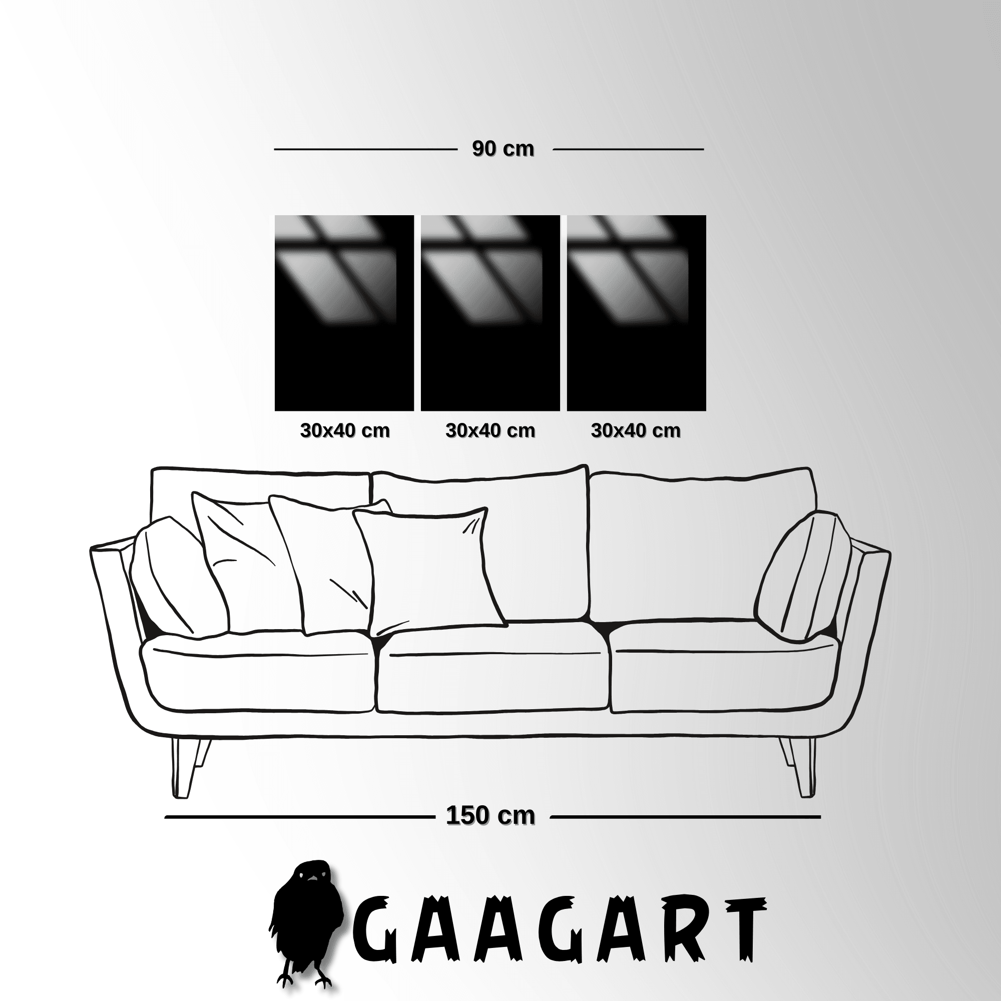 3'lü Metal Çerçeveli Cam Tablo Seti Günbatımı Ağaç Tasarımı