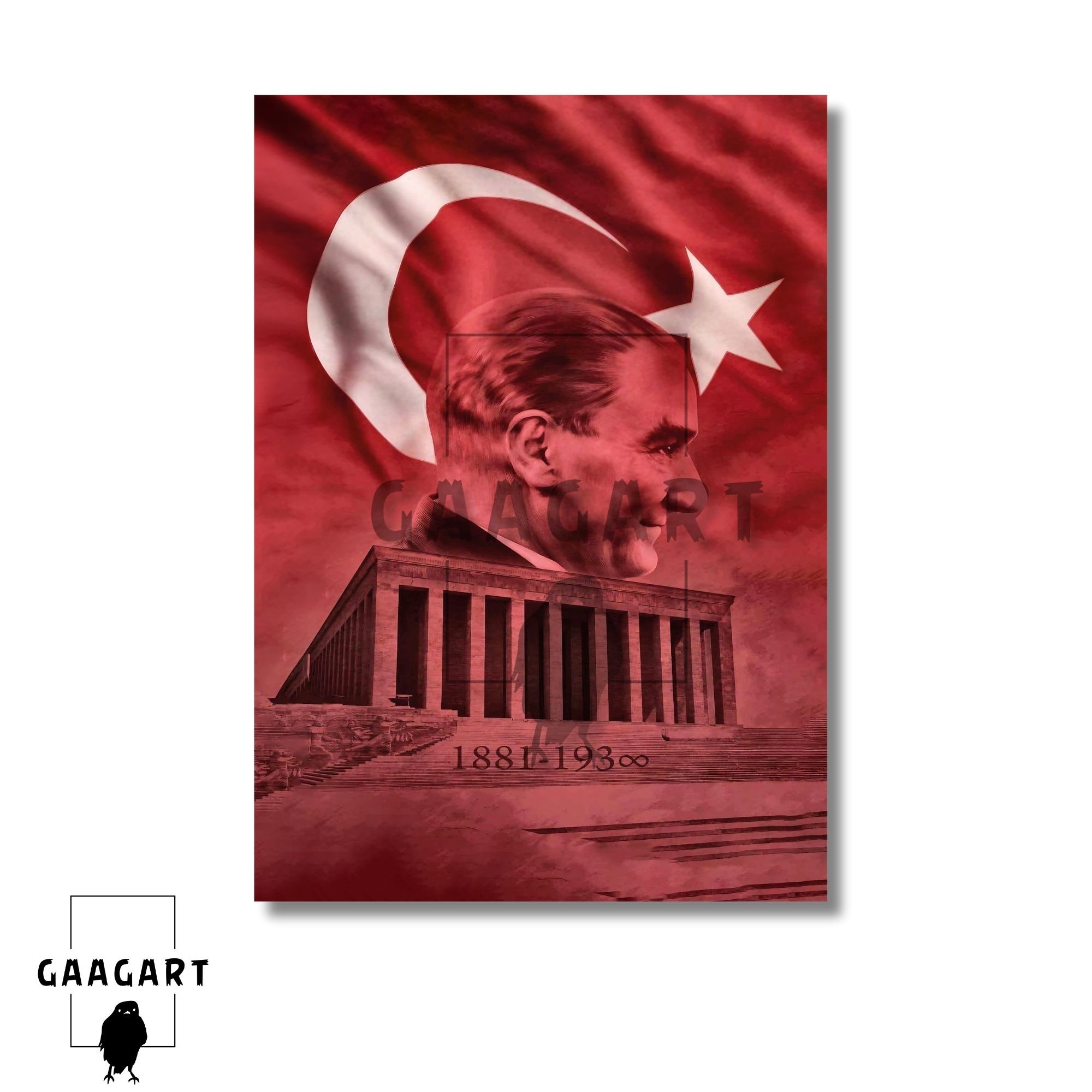 Tekli Dikey Kanvas Duvar Tablosu Atatürk ve Anıtkabir