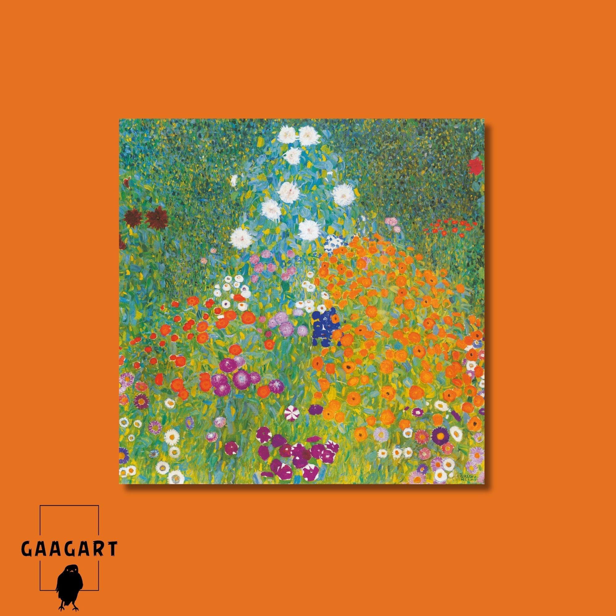 Kare Kanvas Tablo Ünlü Eserler Gustav Klimt-Cottage Garden (1905-1907)