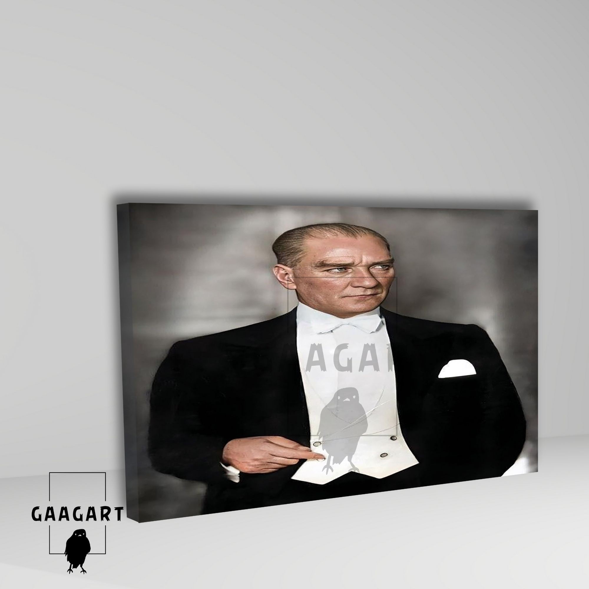 Tekli Yatay Kanvas Duvar Tablosu Mustafa Kemal Atatürk