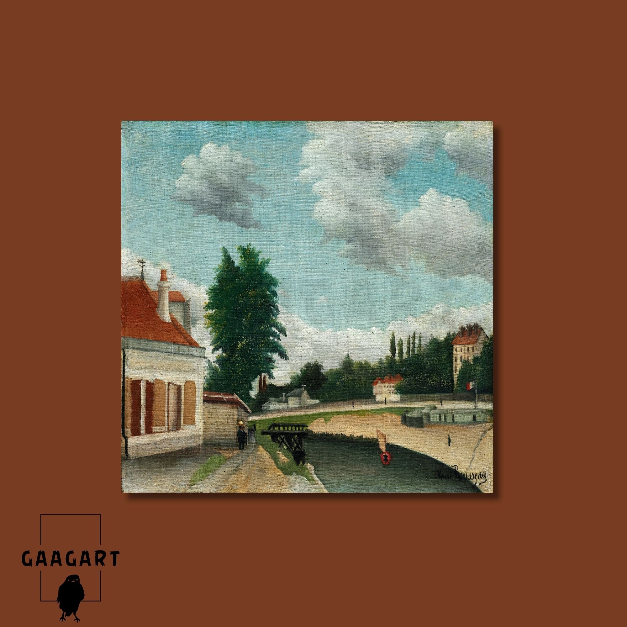 Kare Kanvas Tablo Ünlü Eserler Henri Rousseau-Outskirts Of Paris (c. 1897-1905)