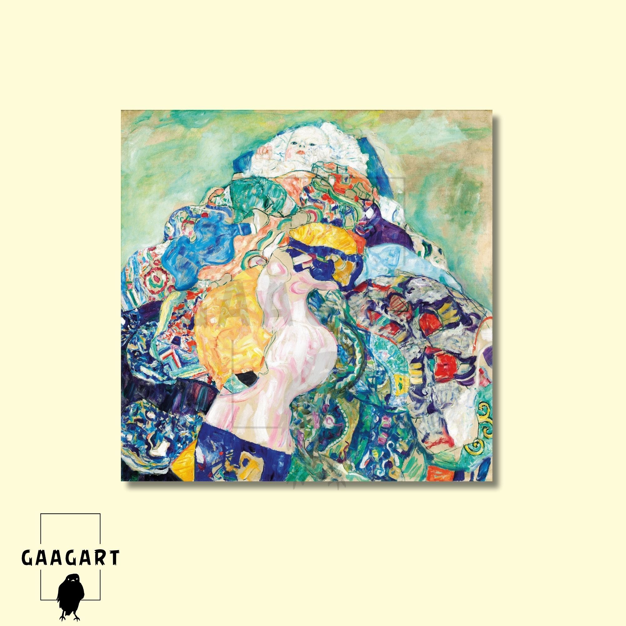 Kare Kanvas Tablo Ünlü Eserler Gustav Klimt Baby Cradle