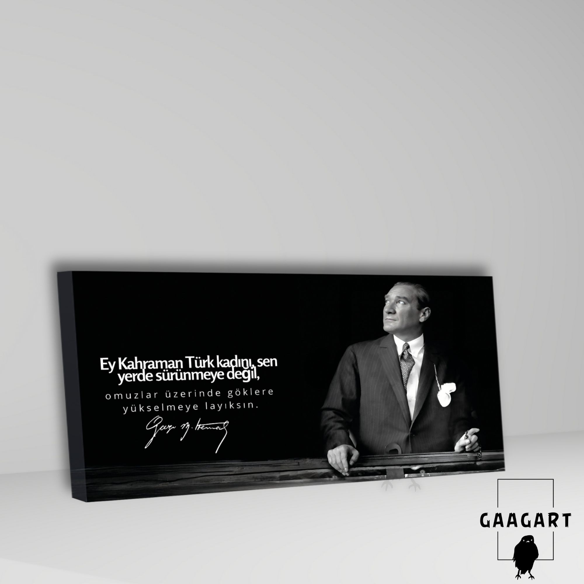 Panoramik Kanvas Makam Panosu Atatürk Sözleri Kahraman Türk Kadını