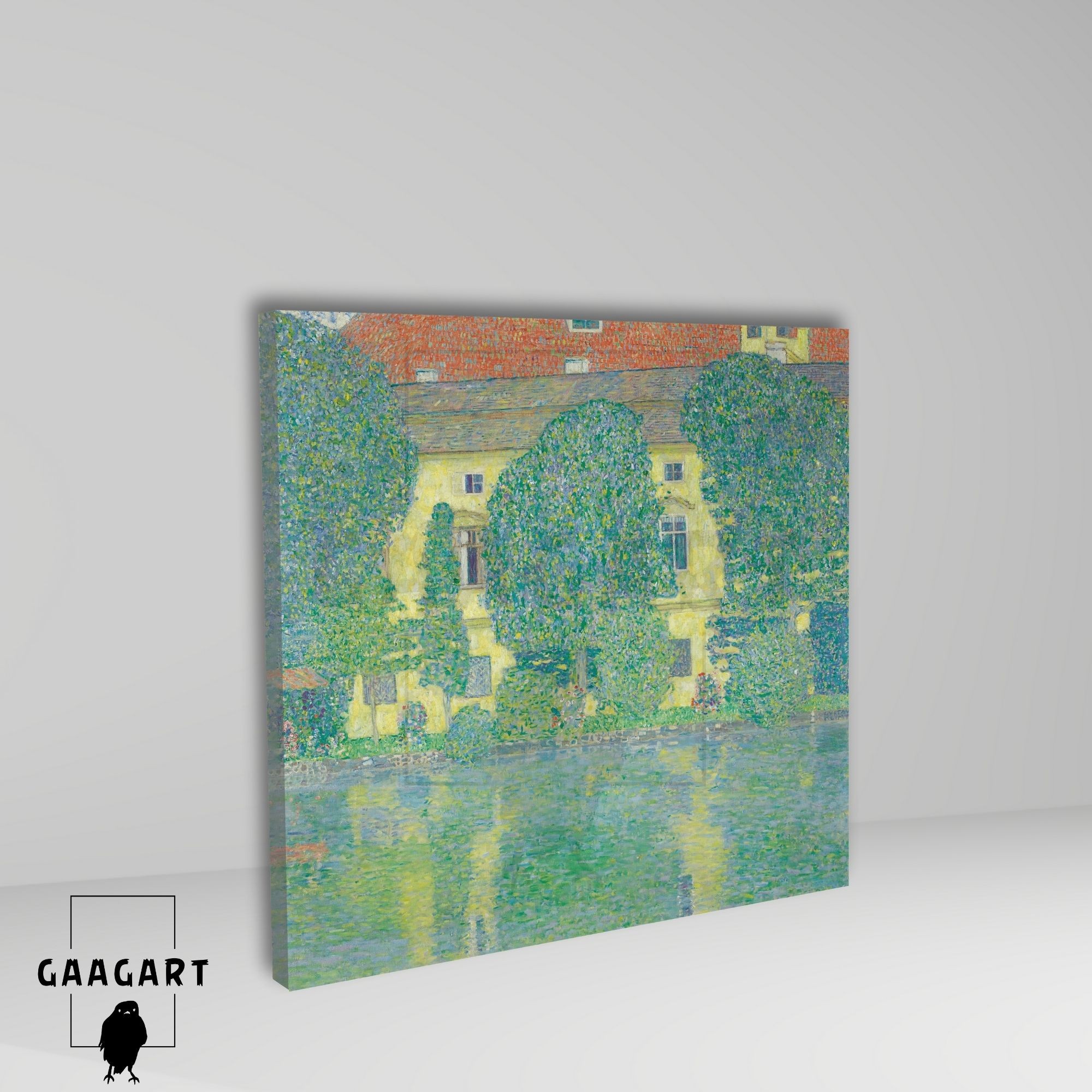 Kare Kanvas Tablo Ünlü Eserler Gustav Klimt-Schloss Kammer am Attersee III