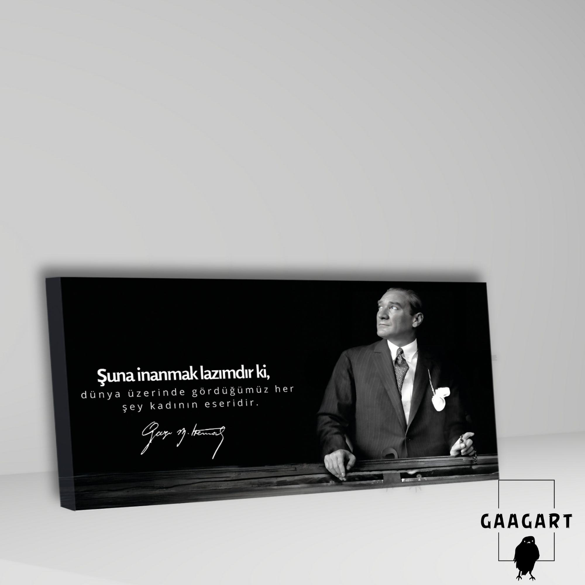 Panoramik Kanvas Atatürk Sözleri Dünya üzerinde gördüğümüz her şey kadının eseridir.