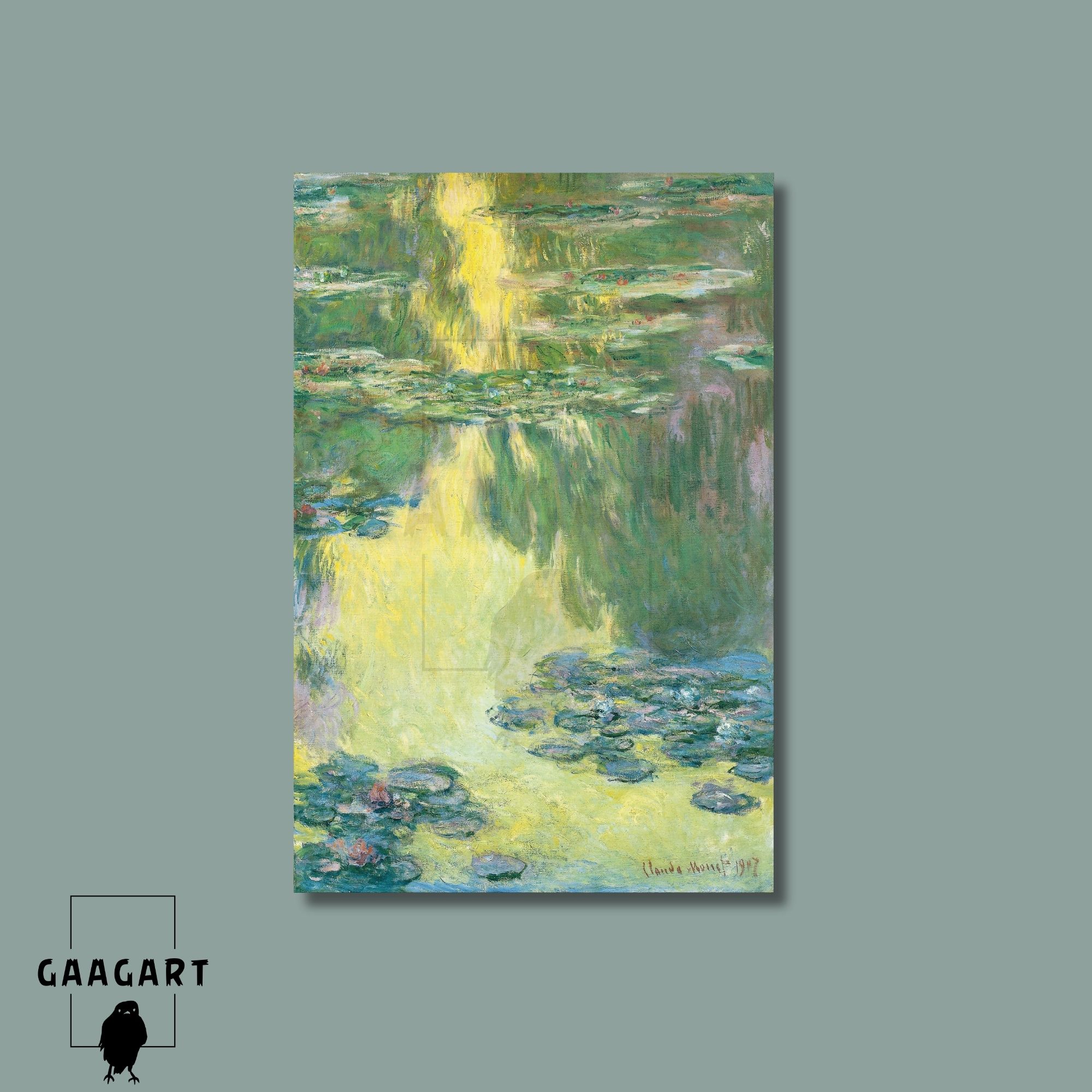 Tekli Dikey Kanvas Claude Monet Waterlilie