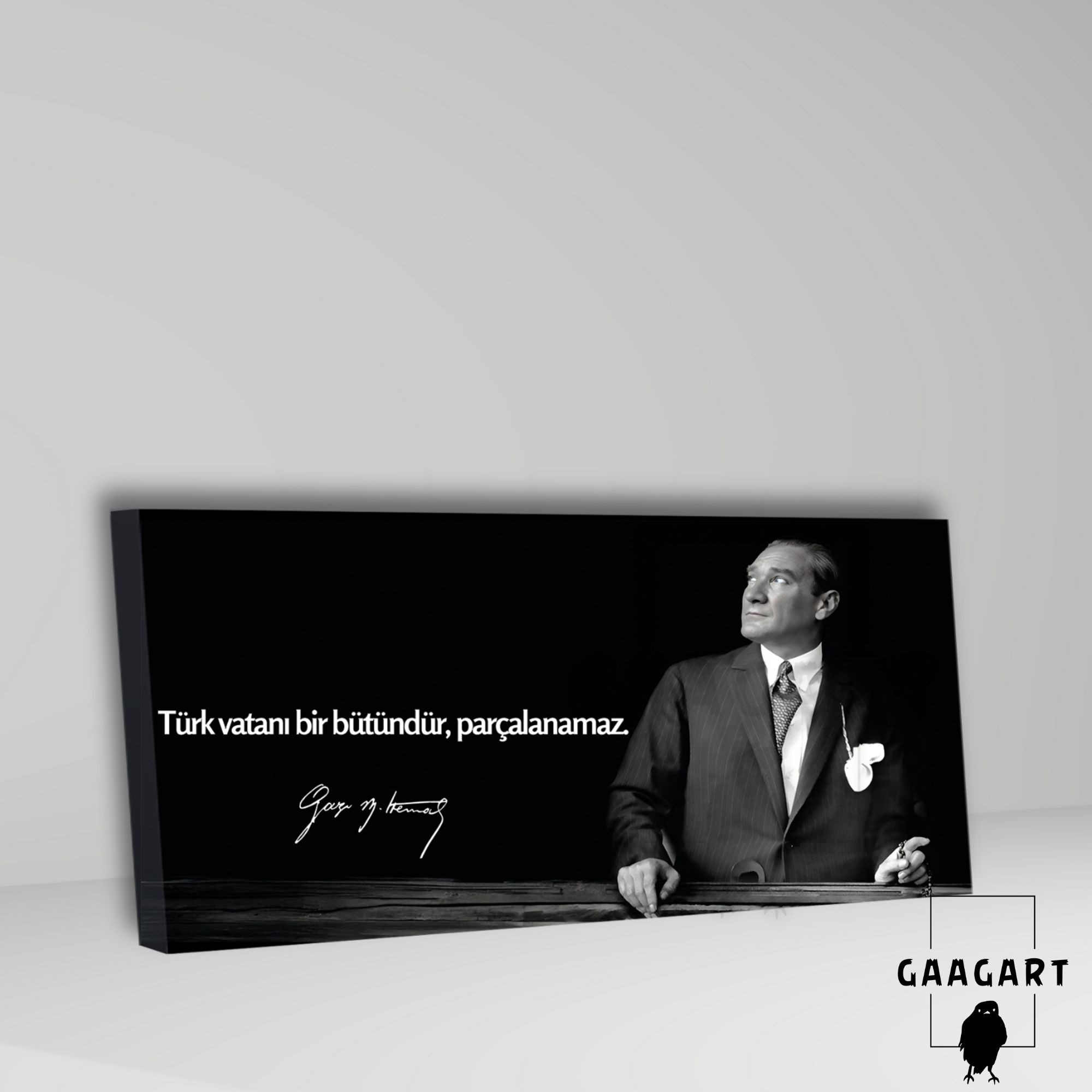 Panoramik Kanvas Atatürk Sözleri Türk vatanı bir bütündür, parçalanamaz.