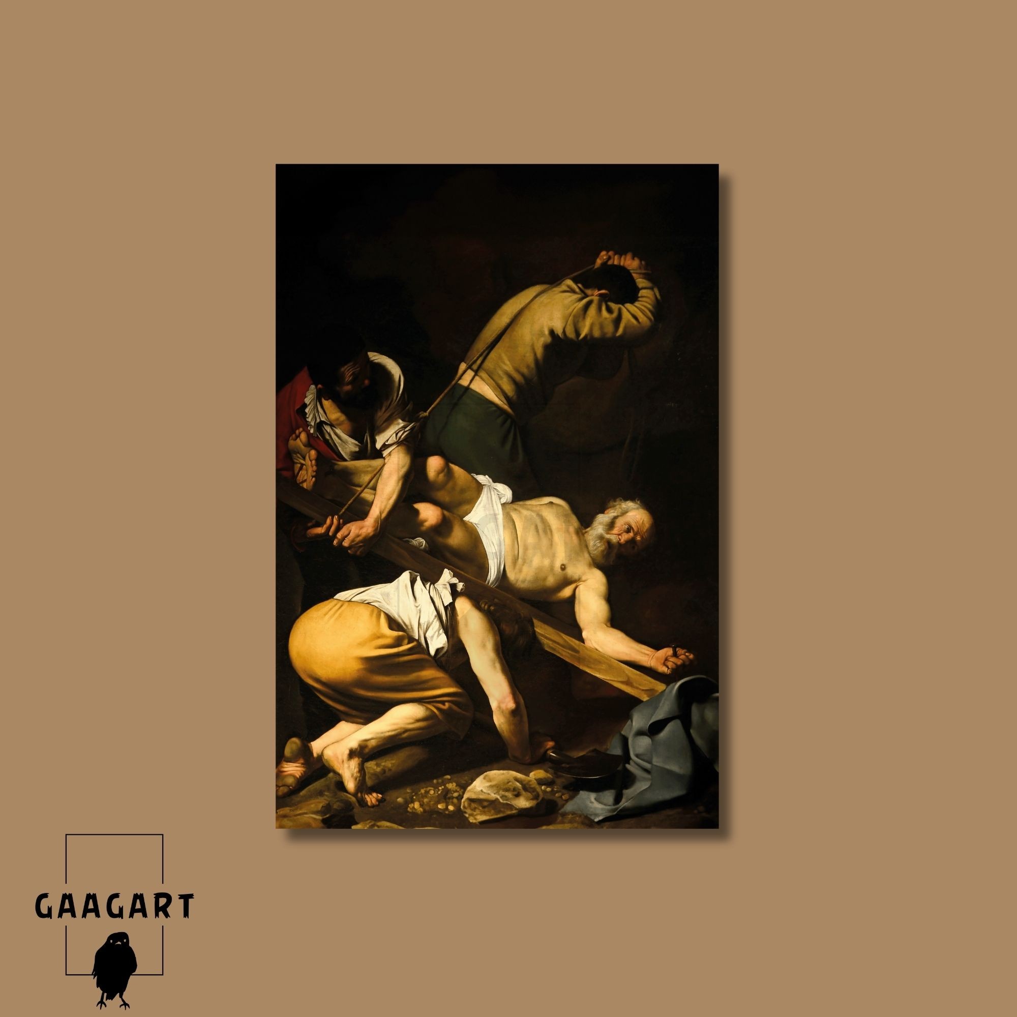 Tekli Dikey Kanvas Tablo Ünlü Eserler Caravaggio Aziz Petrus Şehitliği