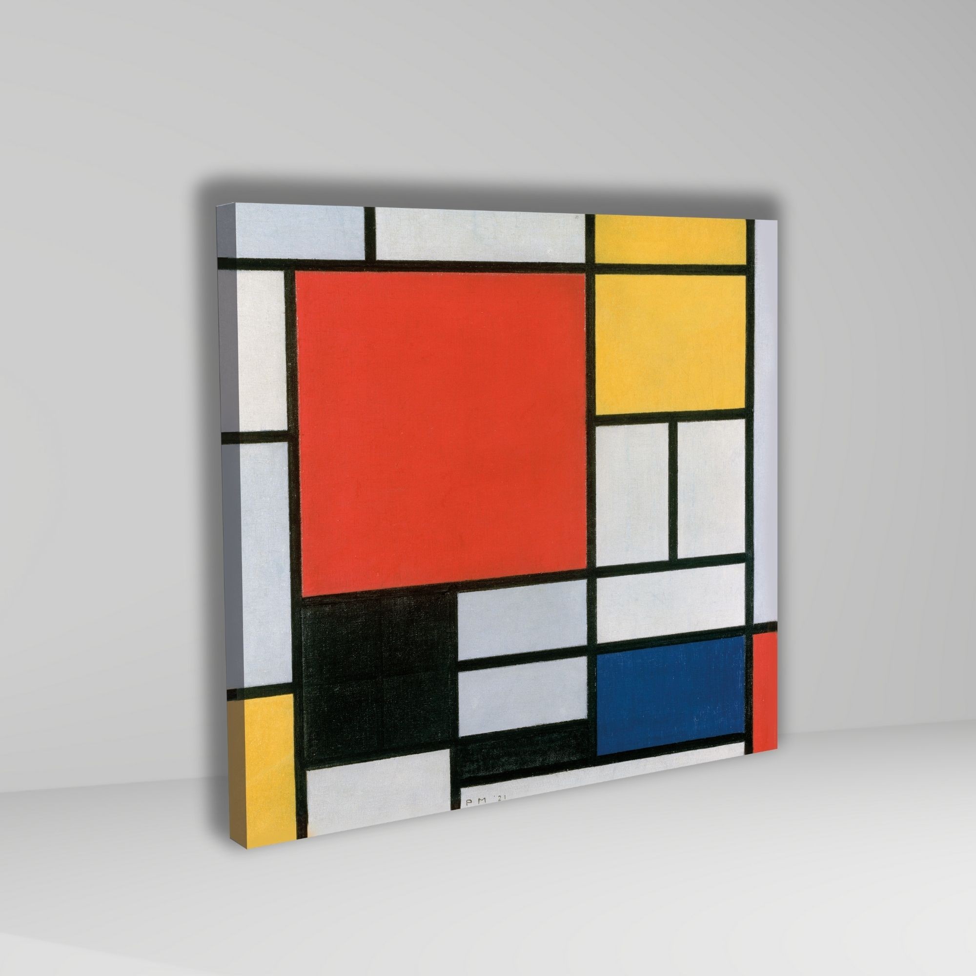 3'lü Kare Kanvas Piet Mondriaan 1926 Composition