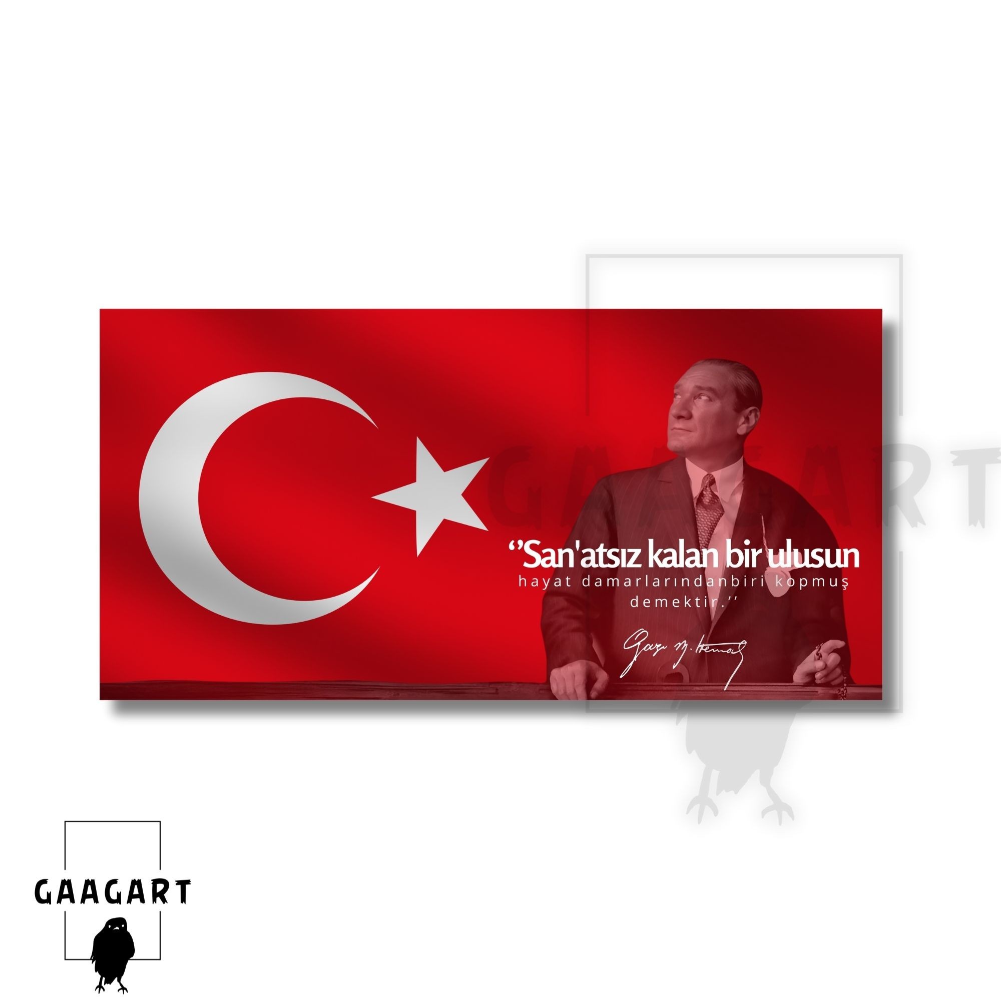 Panoramik Kanvas Makam Panosu Atatürk Sözleri Sanatsız kalan bir ulusun hayat damarlarından biri kopmuş demektir.