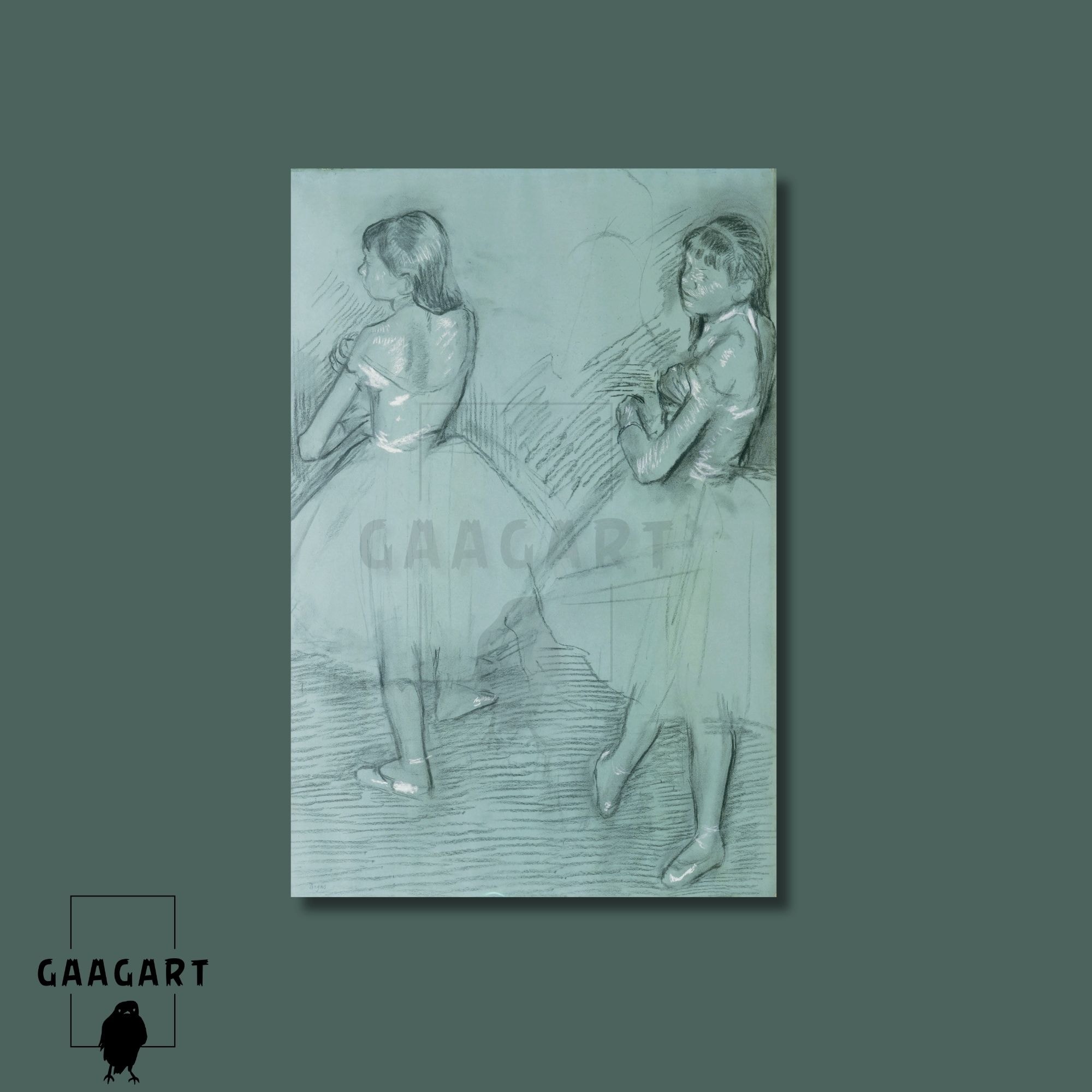 Tekli Dikey Kanvas Edgar Degas Two Dancers