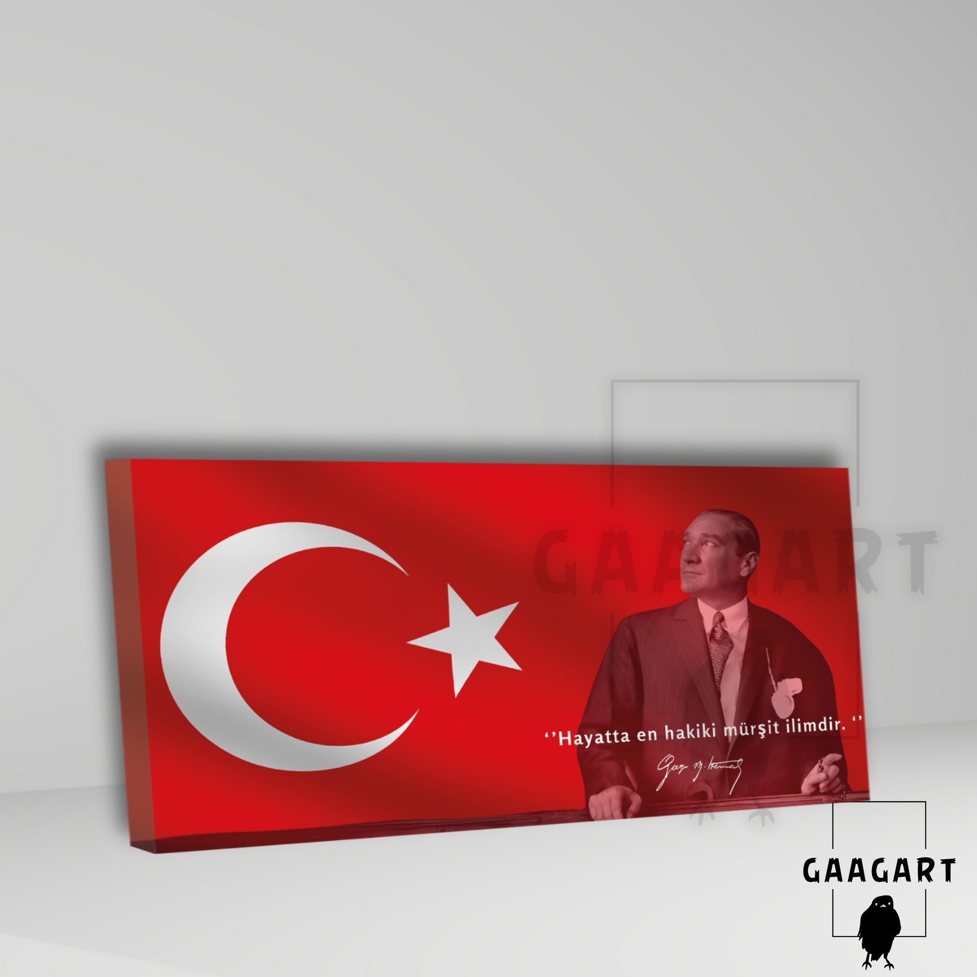 Panoramik Kanvas Makam Panosu Atatürk Sözleri ‘’Hayatta en hakiki mürşit ilimdir. ‘’