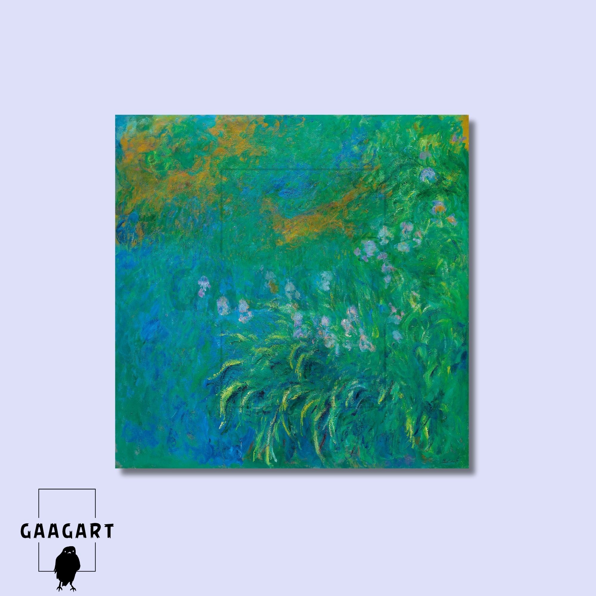 Kare Kanvas Tablo Ünlü Eserler Claude Monet İrises Blue