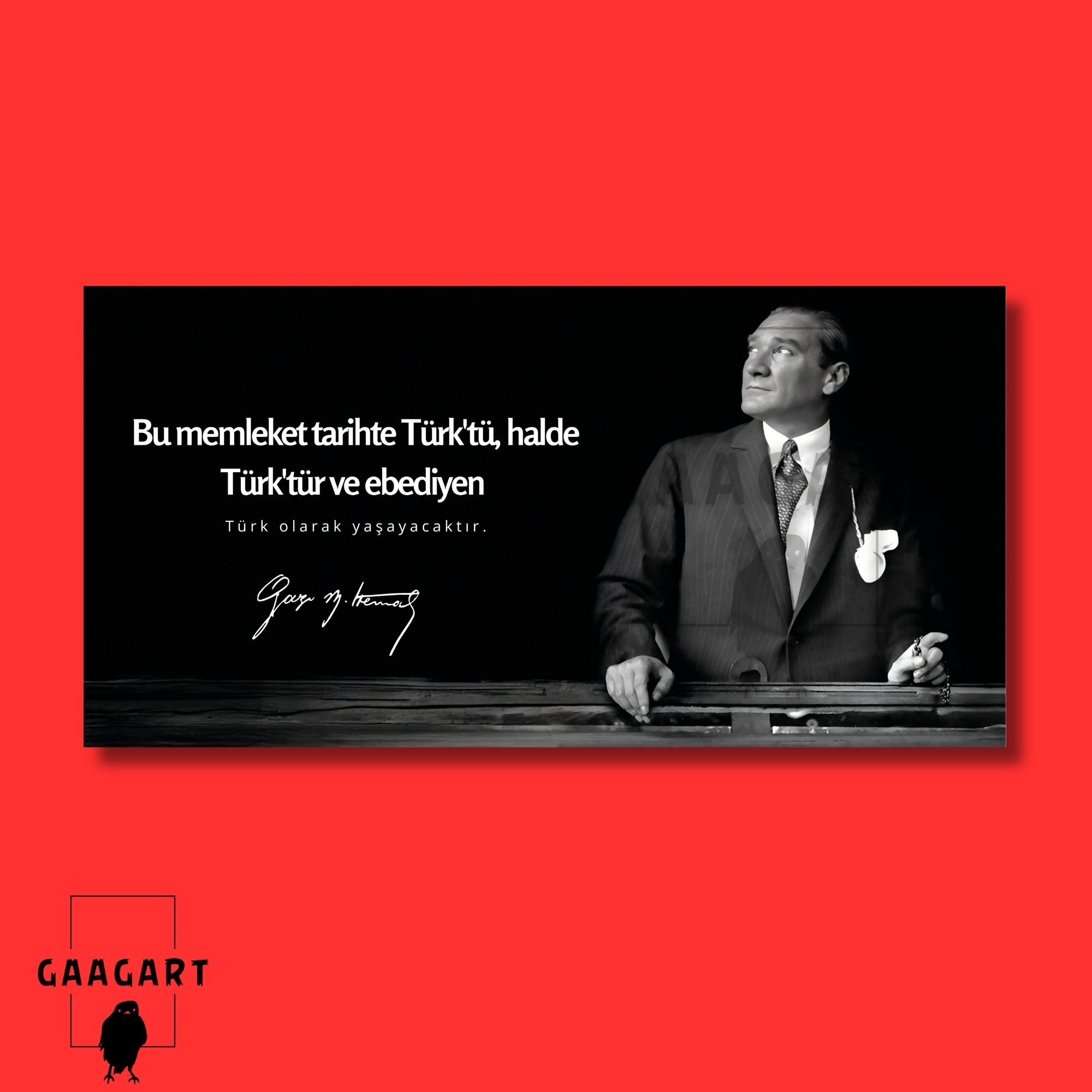 Panoramik Kanvas Makam Panosu Atatürk Sözleri Türklük Hakkında Sözü