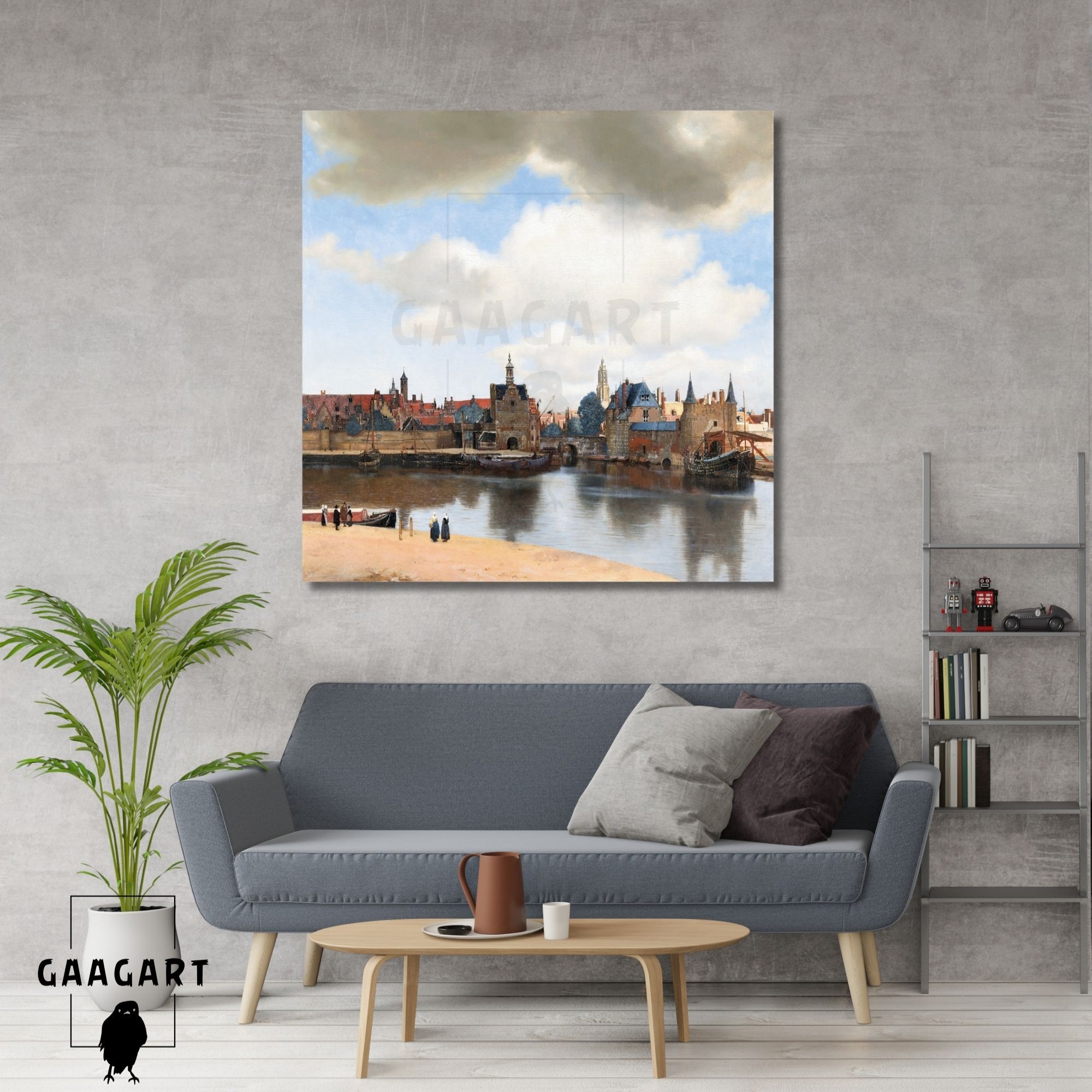 Kare Kanvas Tablo Ünlü Eserler Ohannes Vermeer View of Delft