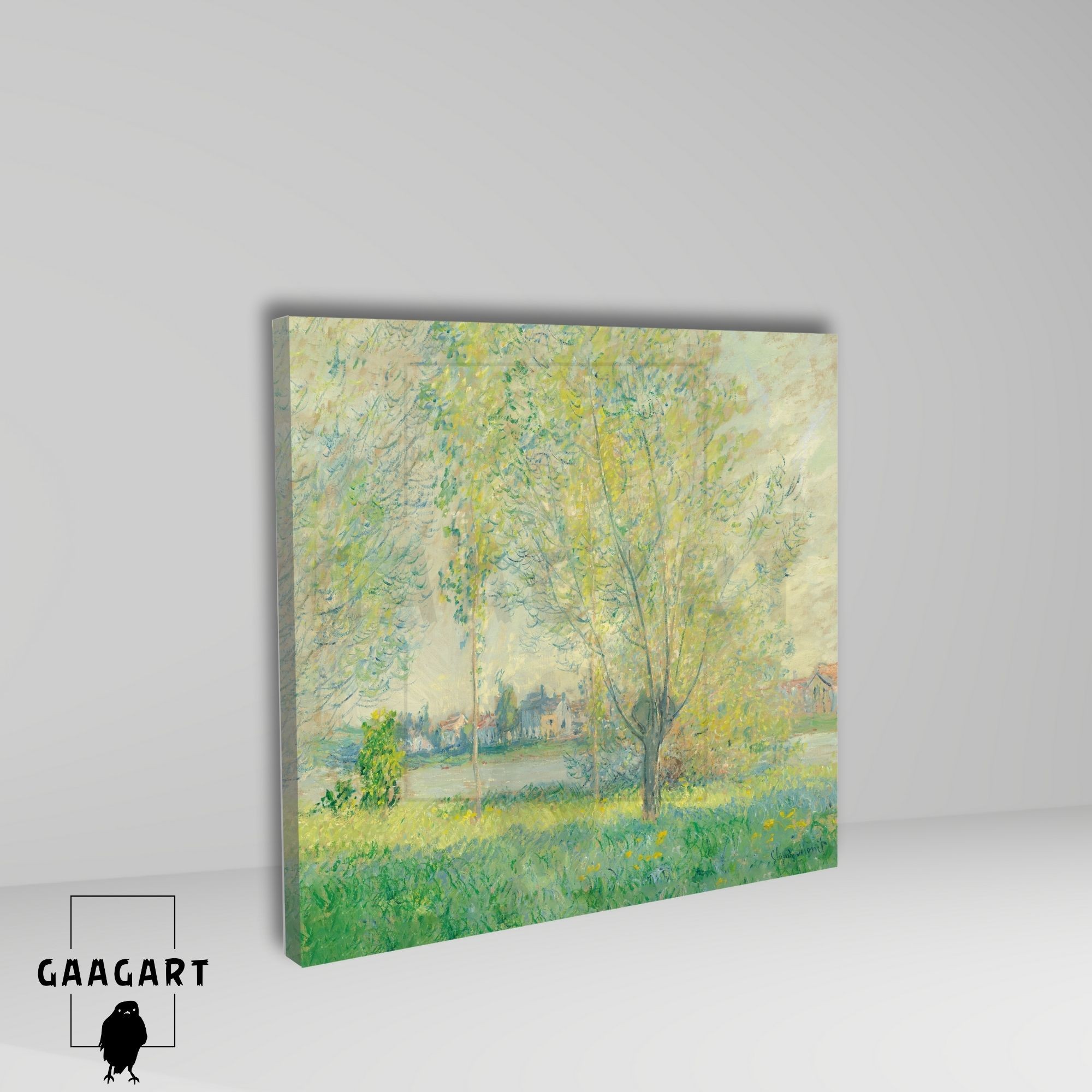 Kare Kanvas Tablo Ünlü Eserler Claude Monet Söğütler Tablosu