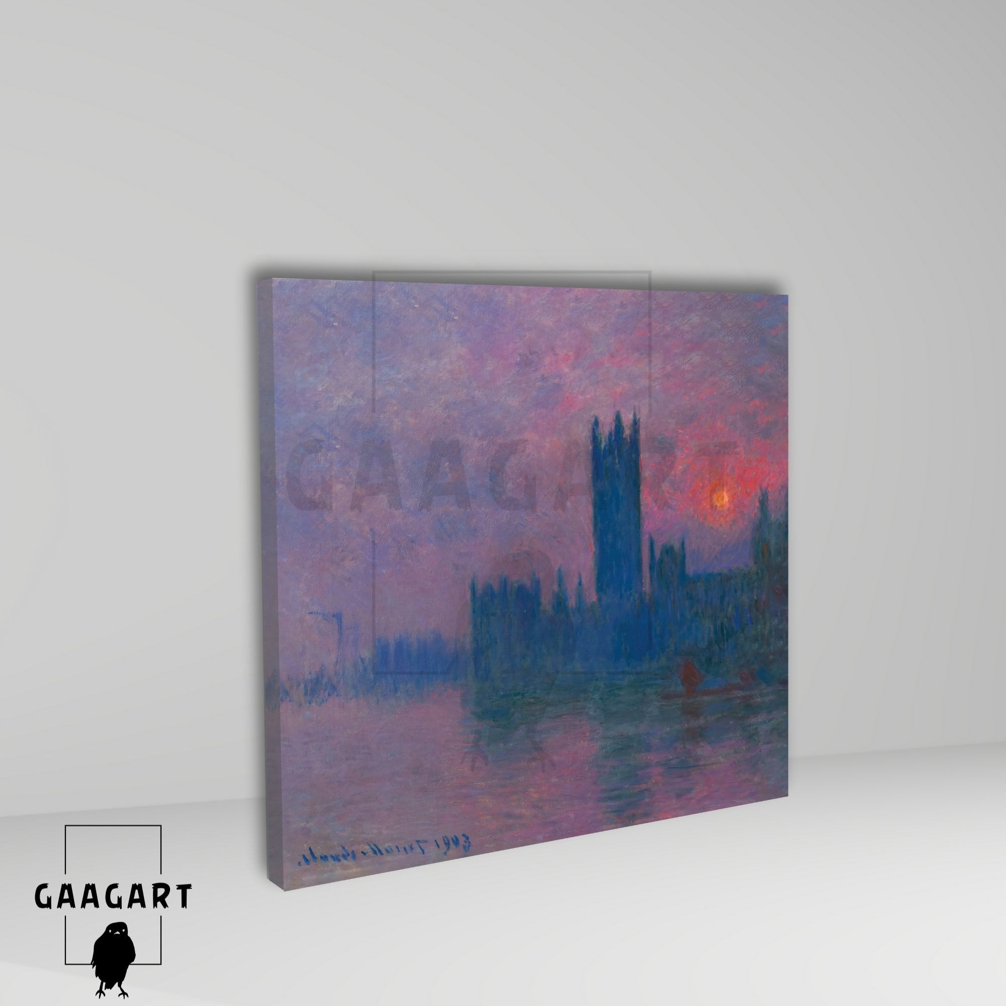 Kare Kanvas Ünlü Eserler Monet Le Parlement Soleil Couchant (1900-1903)