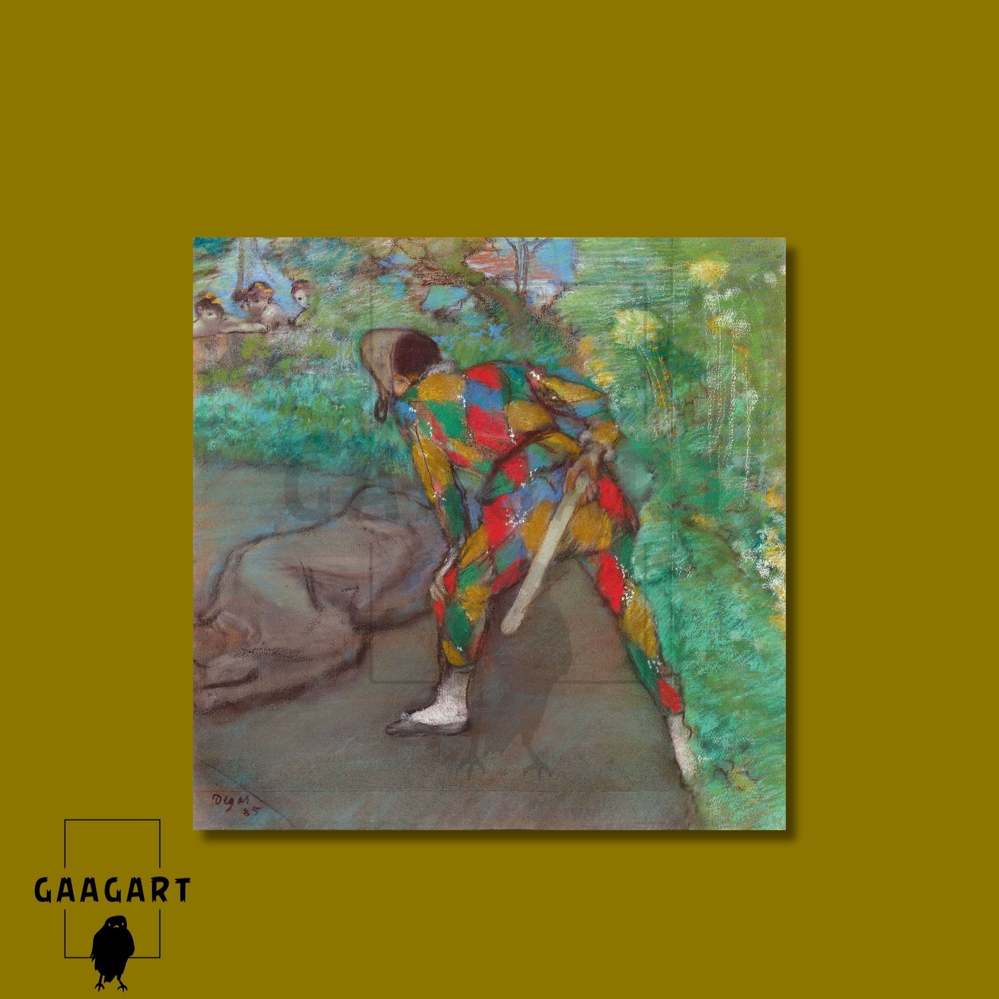 Kare Kanvas Tablo Ünlü Eserler Edgar Degas Harlequin (1885)