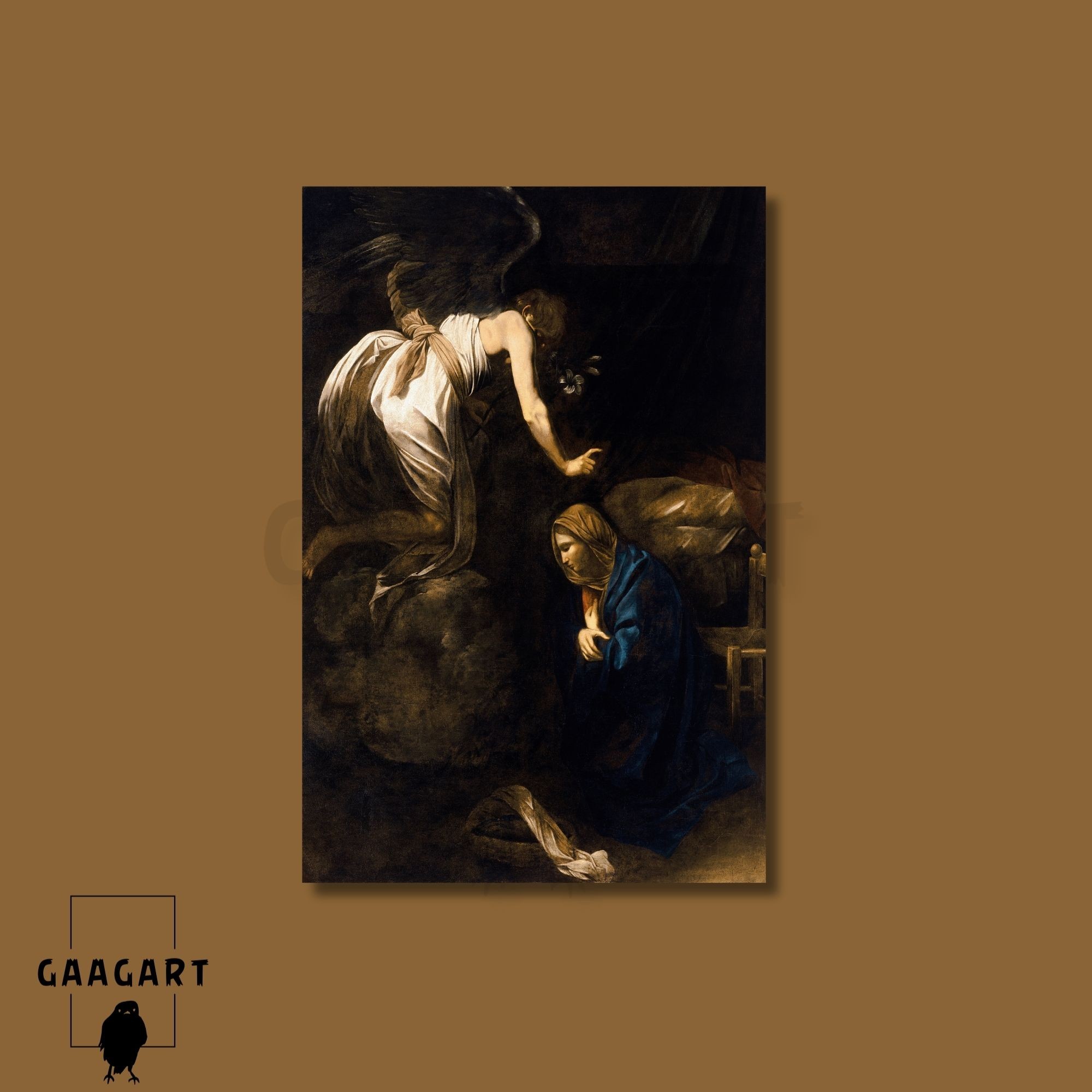 Tekli Dikey Kanvas Tablo Ünlü Eserler Caravaggio The Annunciation