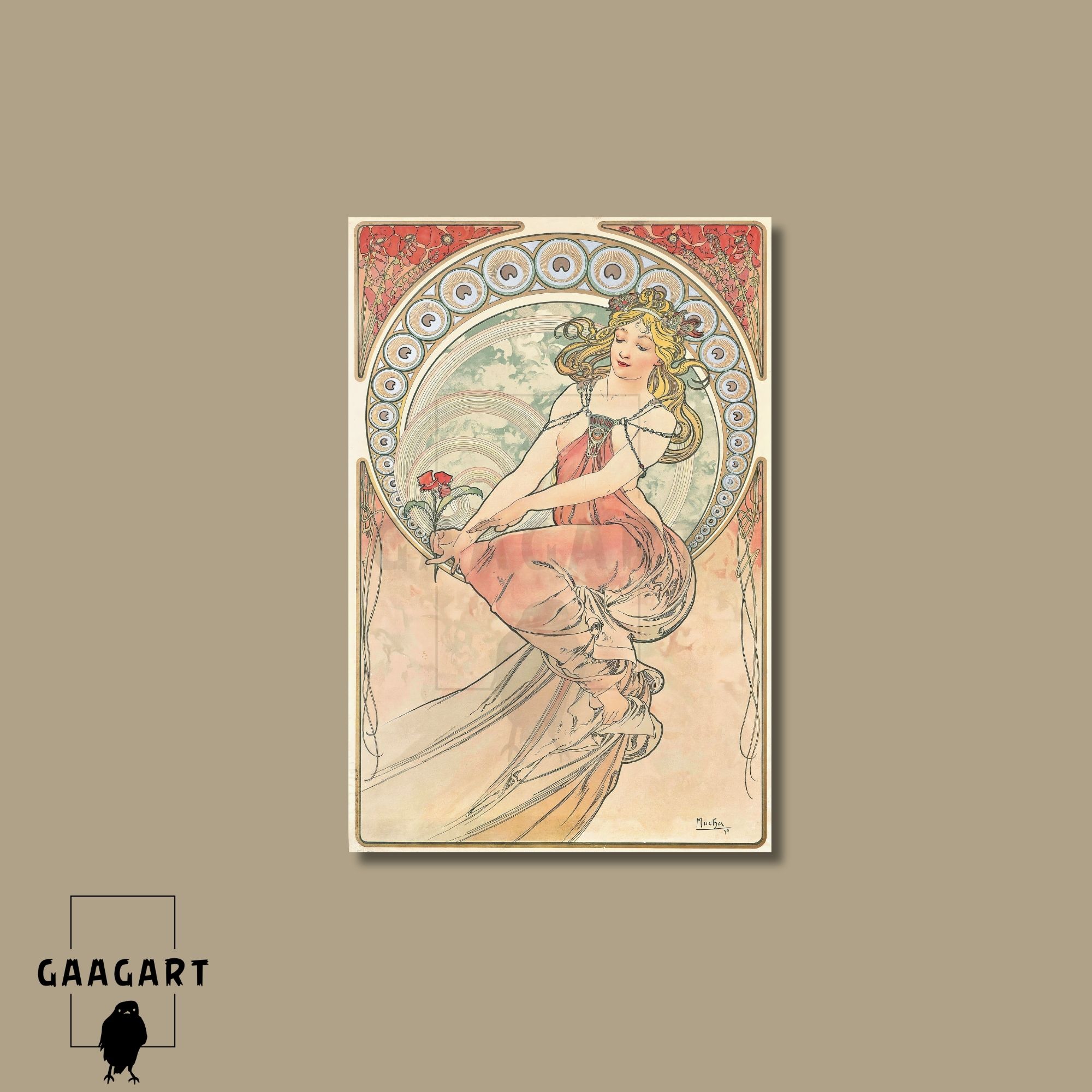 Tekli Dikey Kanvas Alphonse Mucha Lebenon Princess